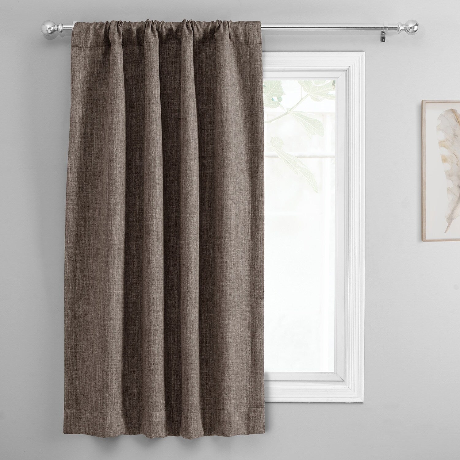 Exclusive Fabrics Faux Linen Room Darkening Tie-Up Window Shade (1 Panel)