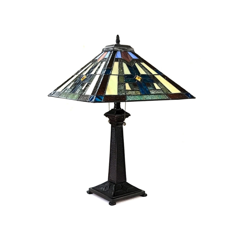 Tiffany Style 2-light Dark Antique Bronze Table Lamp