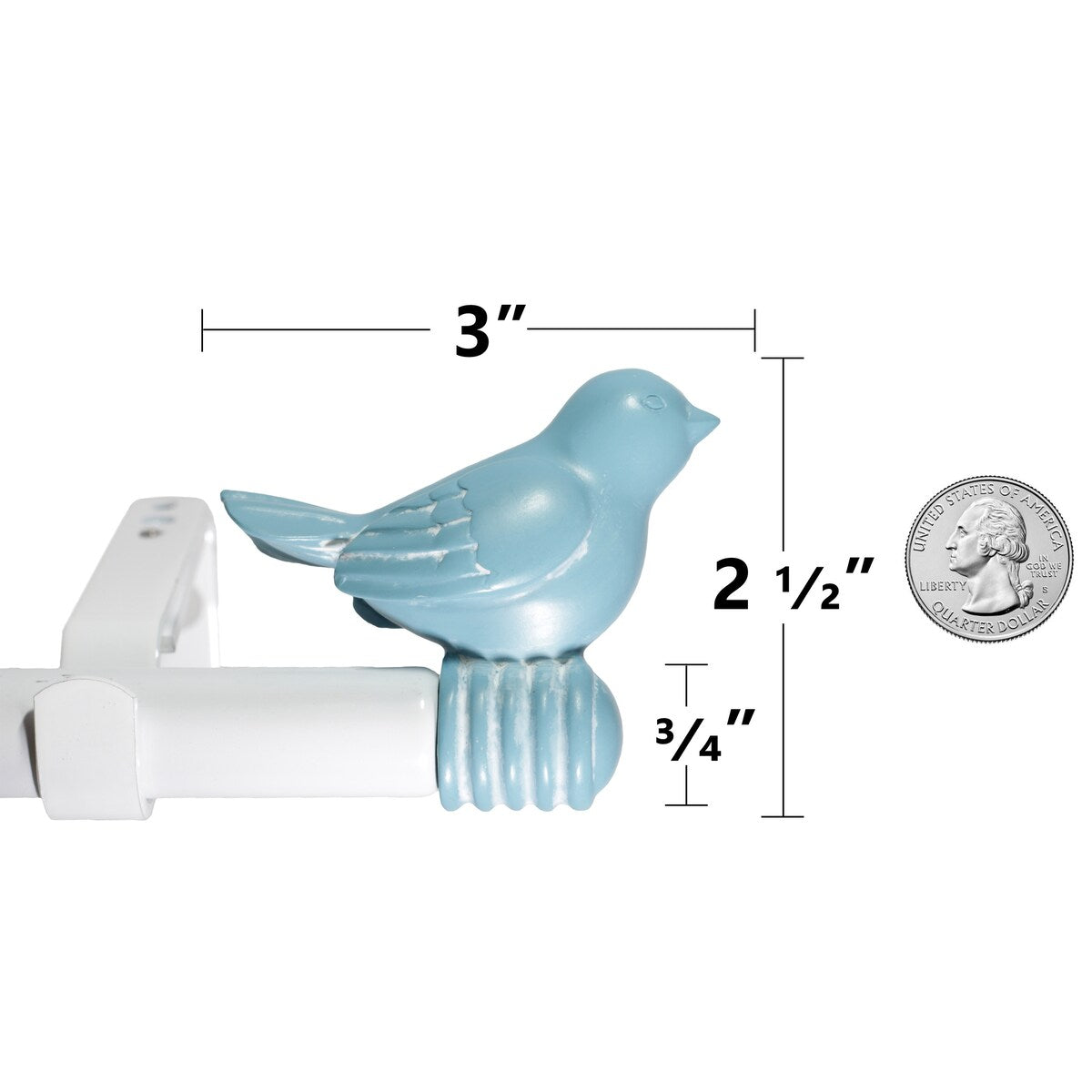 Cute Bird Finial Adjustable Decorative Designer Curtain Rod