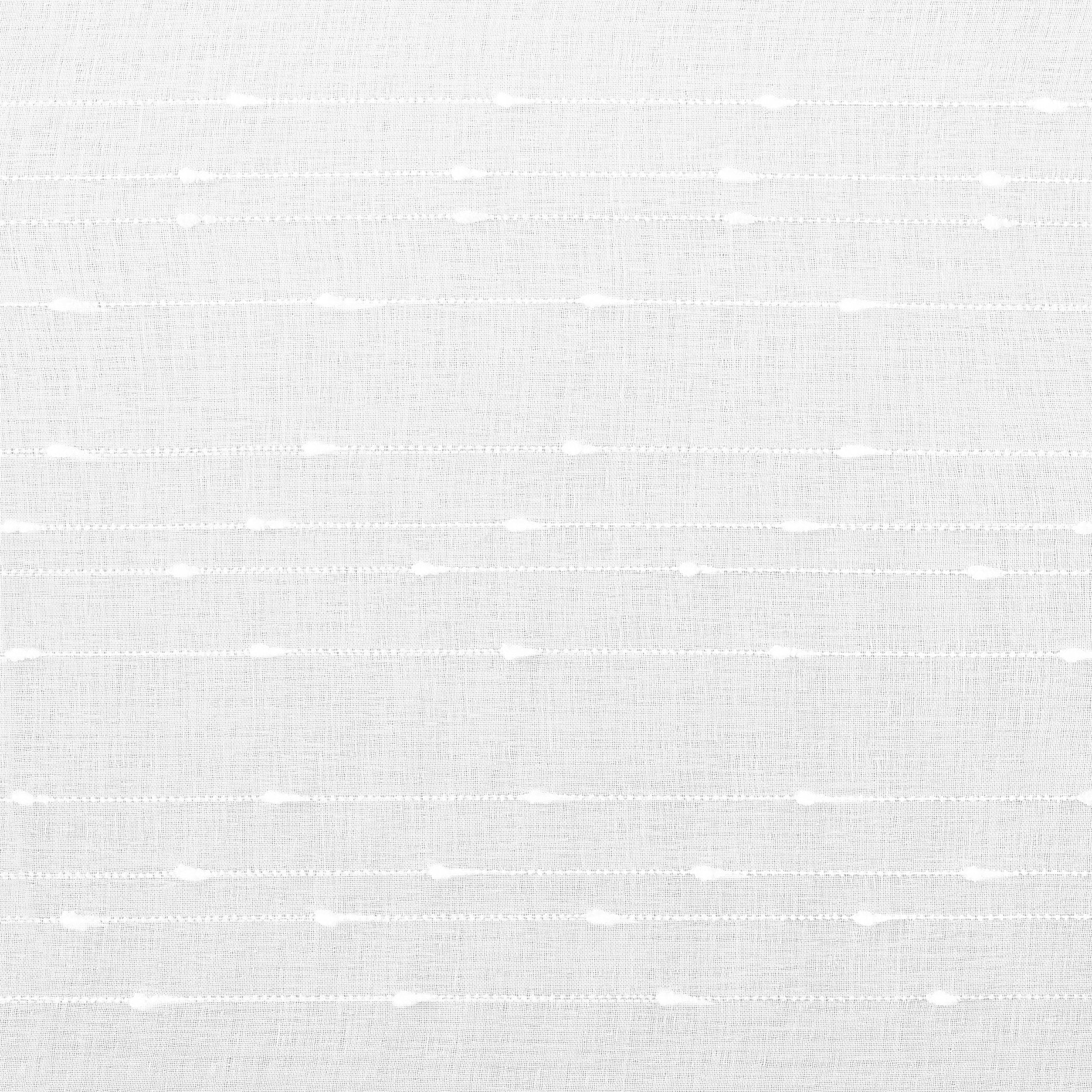 No. 918 Noemi Slub Stripe Rope Tab Semi-Sheer Tie Top Curtain Panel, Single Panel