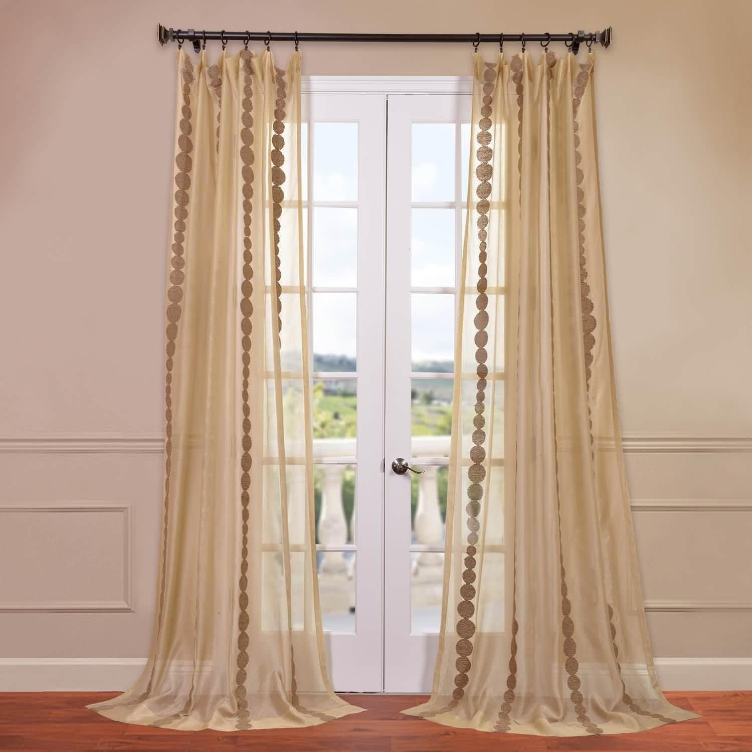 Exclusive Fabrics Cleopatra Embroidered Sheer Curtain (1 Panel)