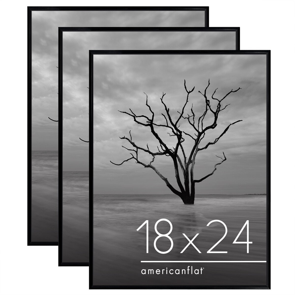 Americanflat 3 Pack Lightweight Poster Frames - Black