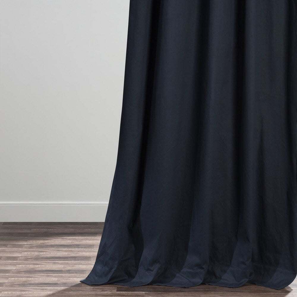 Exclusive Fabrics Solid Cotton Pleated Curtain (1 Panel)