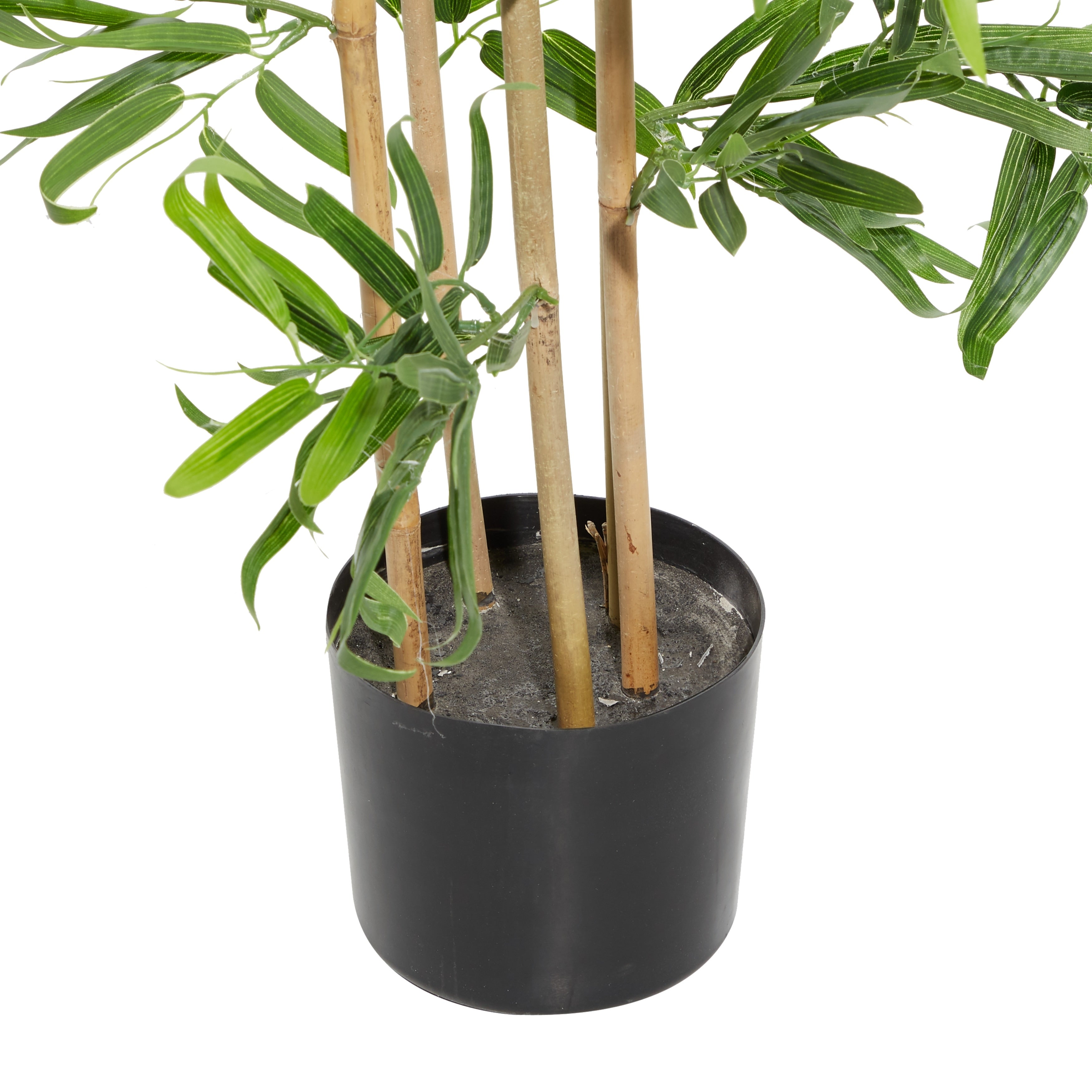 Faux Foliage Bamboo Artificial Tree with Realistic Leaves and Black Plastic Pot - Green - Roche River Decor - 32W x 34L x 72H