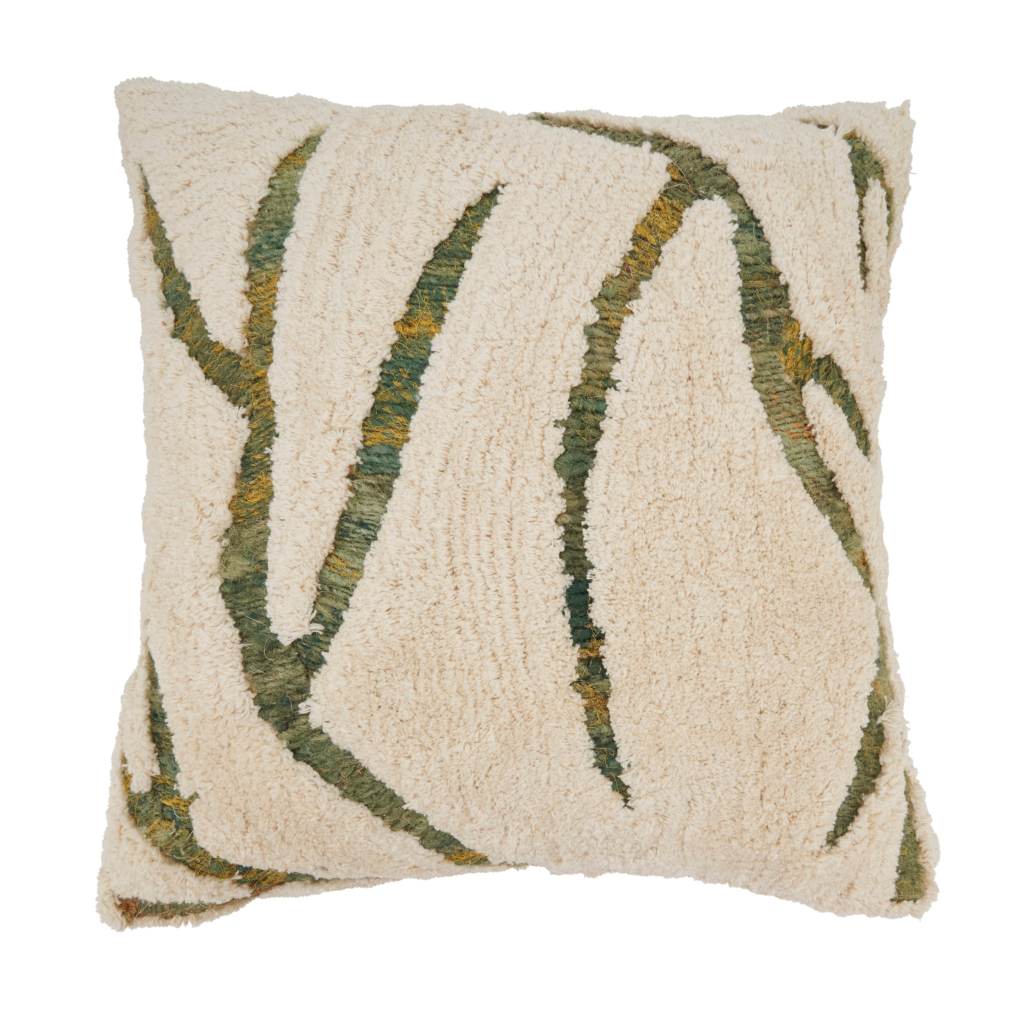 Tufted Symmetry Embroidered Throw Pillow