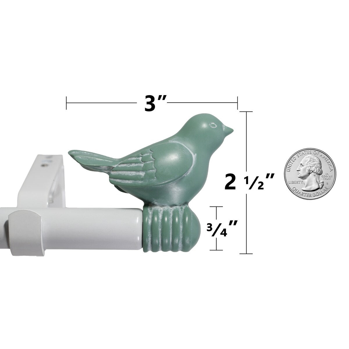 Cute Bird Finial Adjustable Decorative Designer Curtain Rod