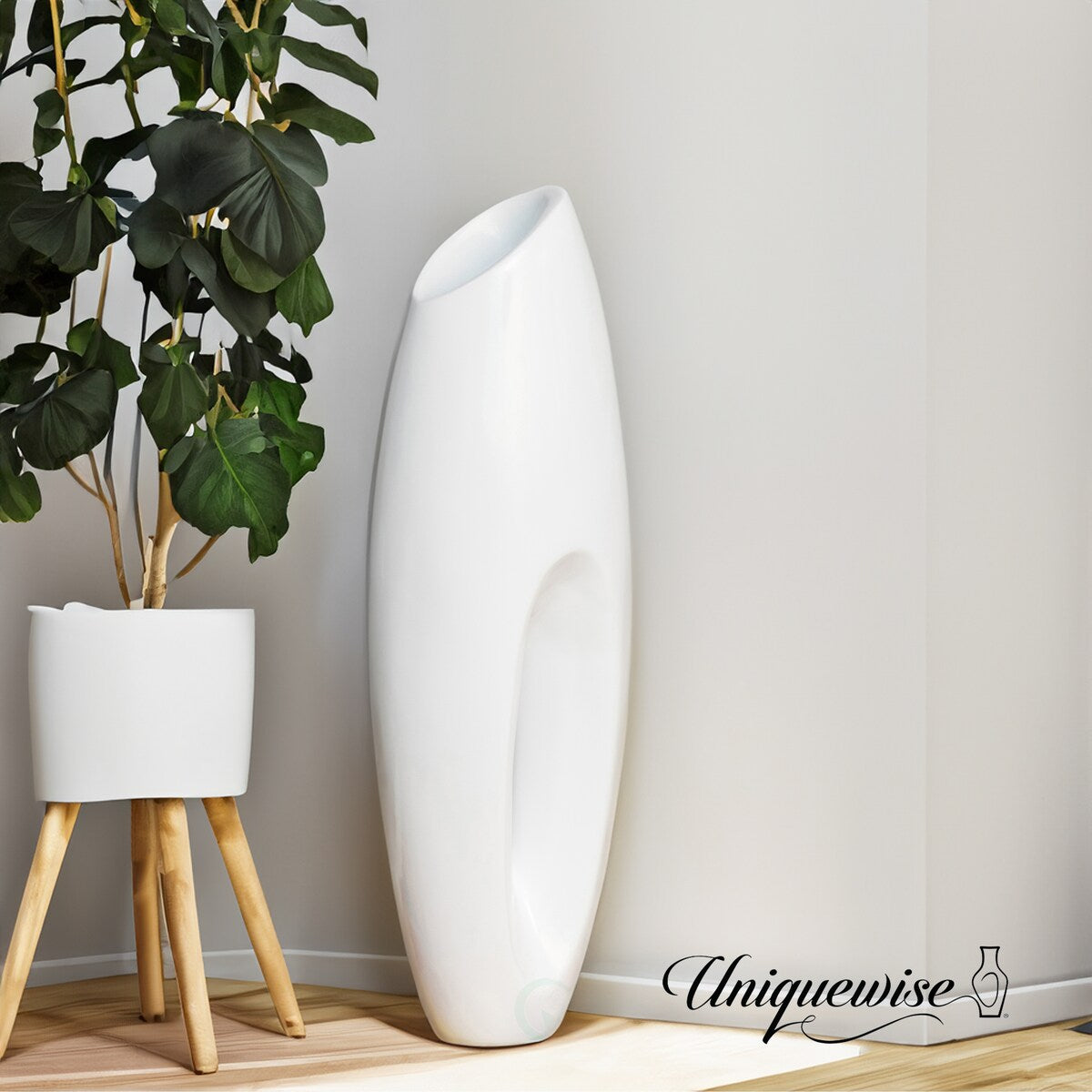 Tall Floor Vase, Modern White Large Floor Vase, Decorative Lightweight Vase, Home Decor, Large Vase