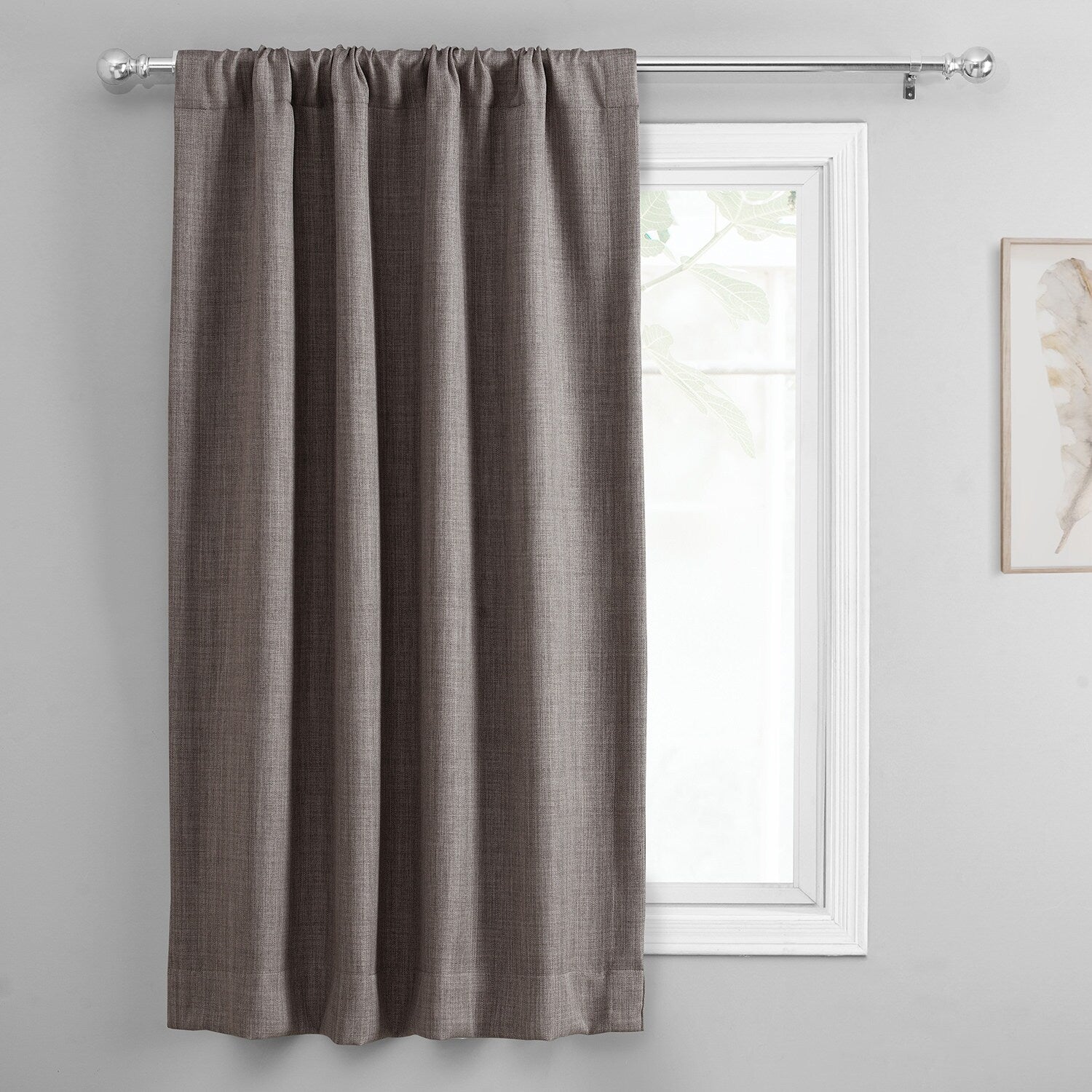 Exclusive Fabrics Faux Linen Room Darkening Tie-Up Window Shade (1 Panel)