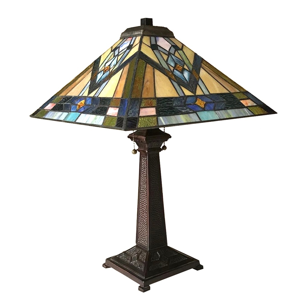 Tiffany Style 2-light Antique Bronze Table Lamp