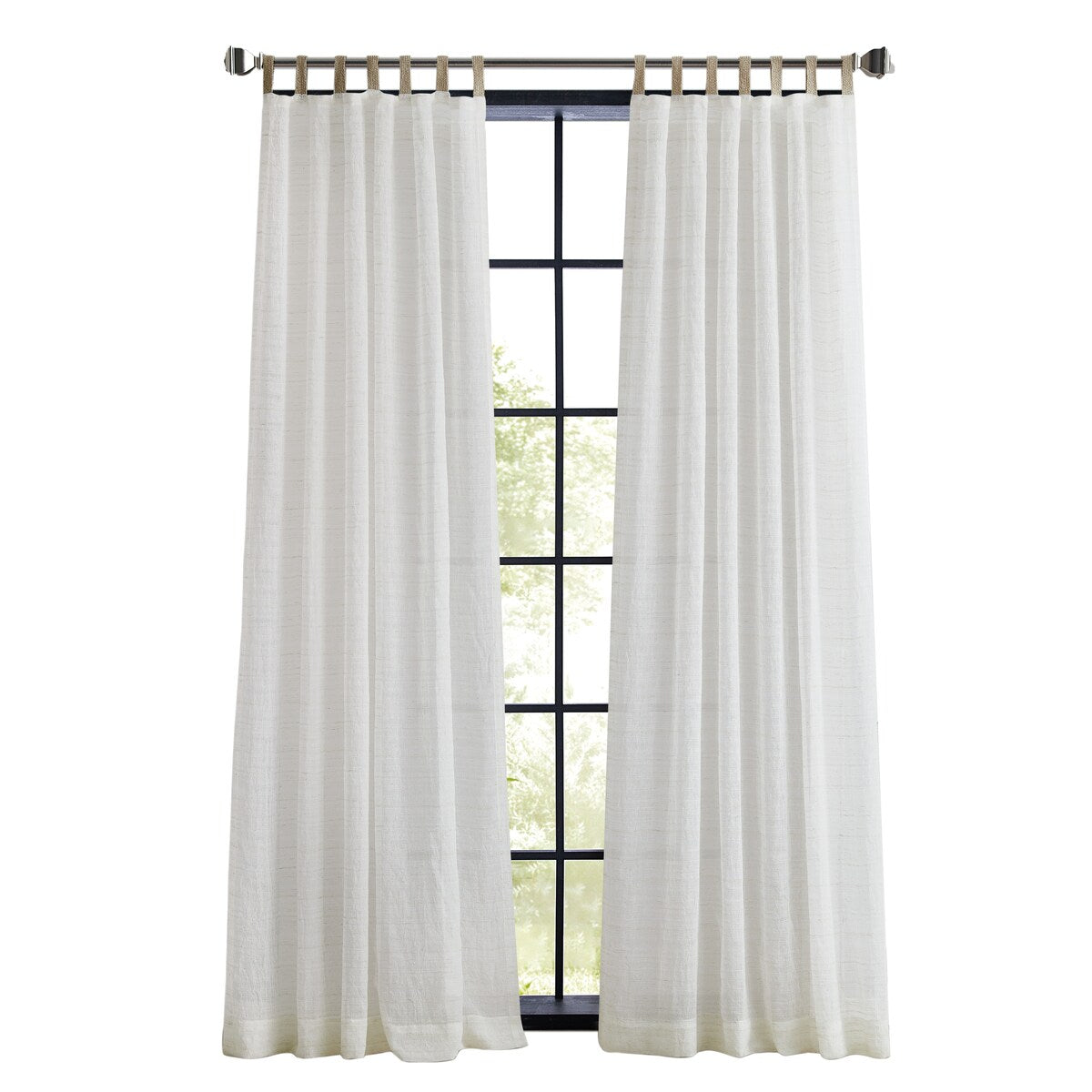 DKNY Antigua Jute Window Curtain Panel Pair