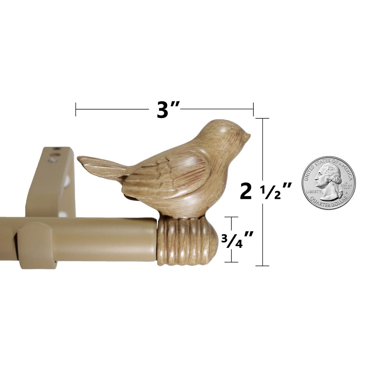 Cute Bird Finial Adjustable Decorative Designer Curtain Rod