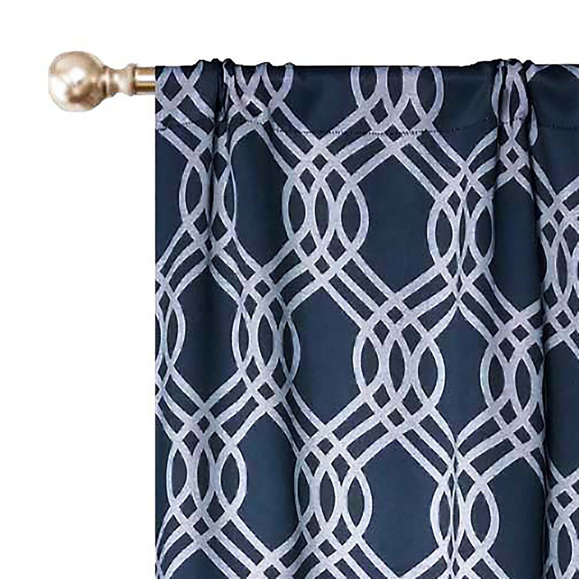 Superior Ribbon Washable Room Darkening Curtains, Set of 2 Panels