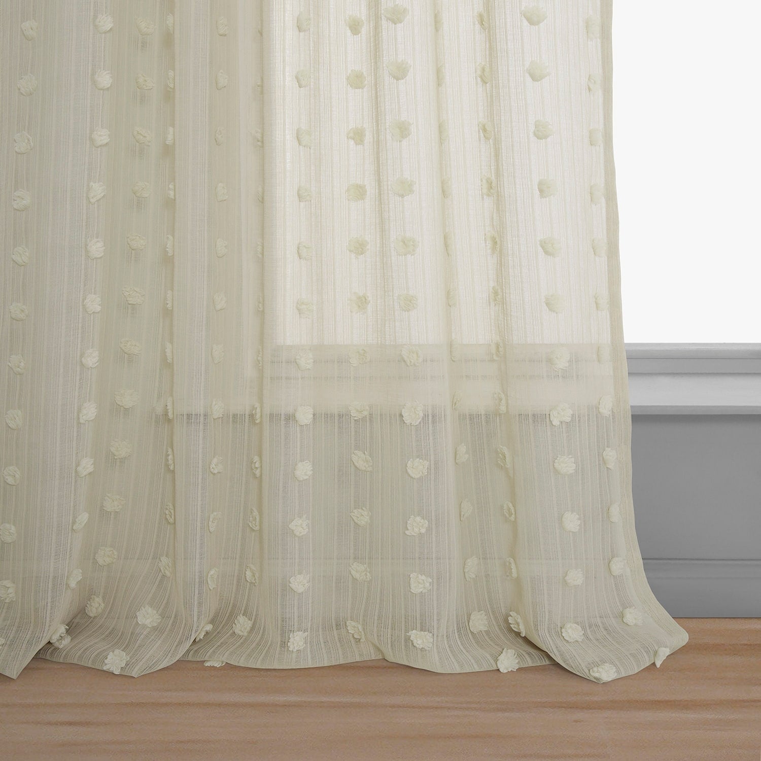 Exclusive Fabrics Strasbourg Dot Patterned Faux Linen Sheer Curtain (1 Panel)