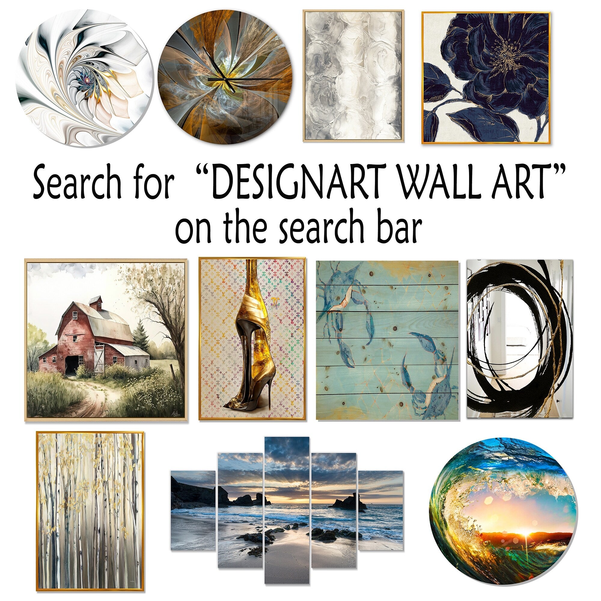 Designart White Botanical Elegance II Abstract Botanicals Metal Wall Art Prints