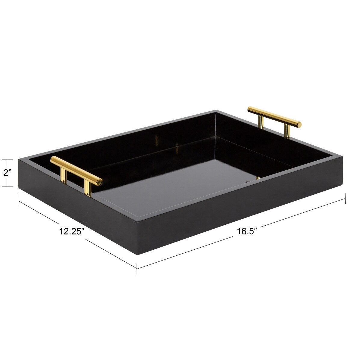 Kate and Laurel Lipton Metal Handle Decorative Tray