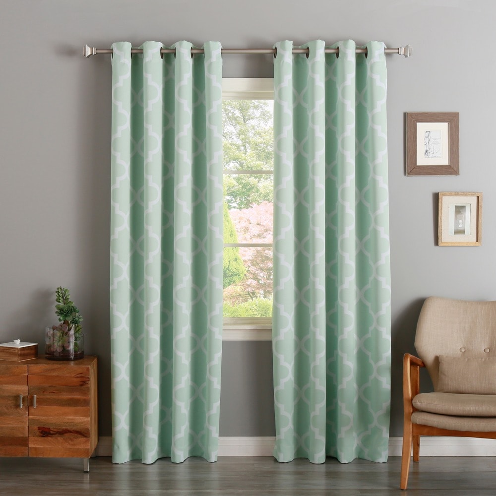 Aurora Home Moroccan Tile Room Darkening Grommet Top 84-inch Curtain Panel Pair - 52 x 84