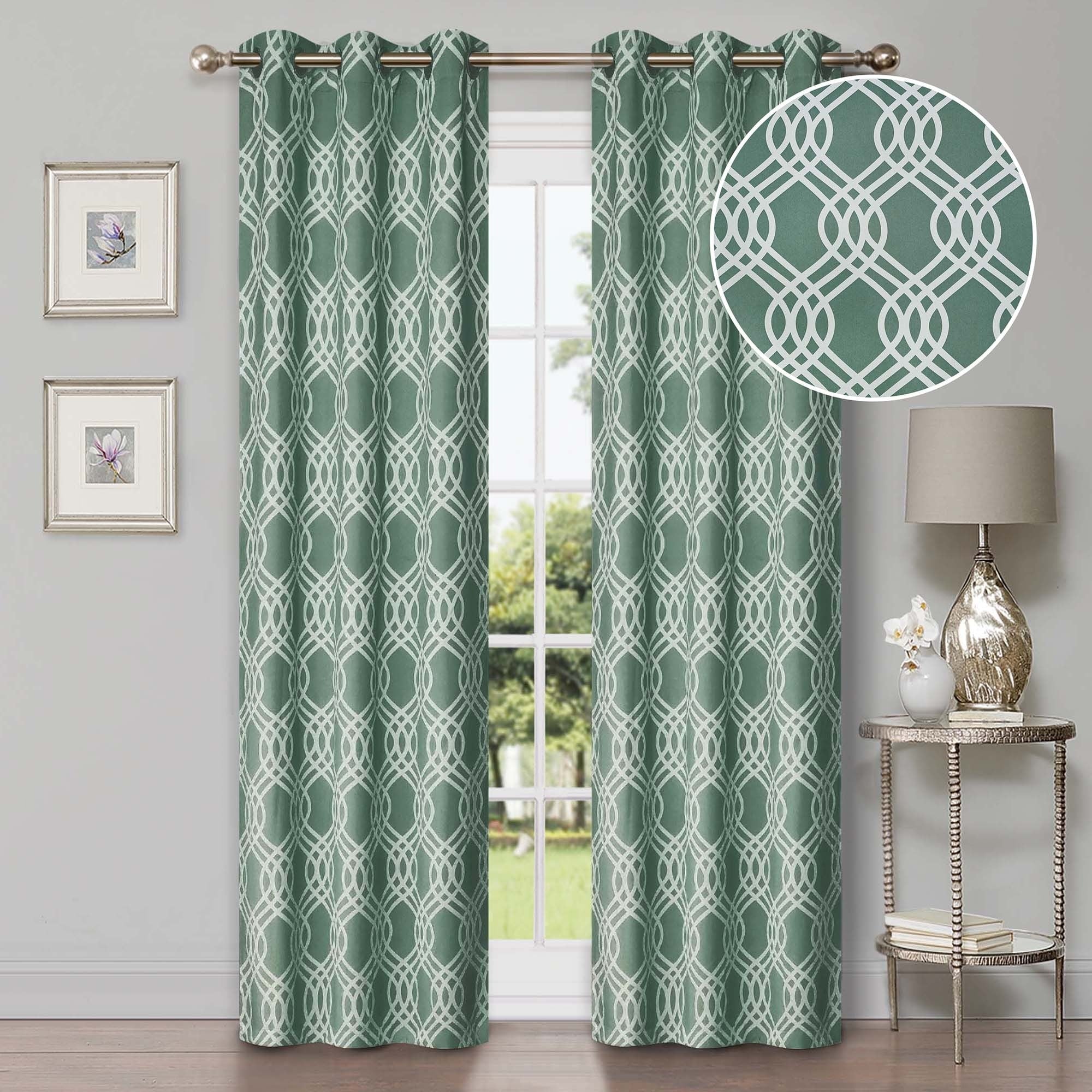 Superior Ribbon Washable Room Darkening Curtains, Set of 2 Panels