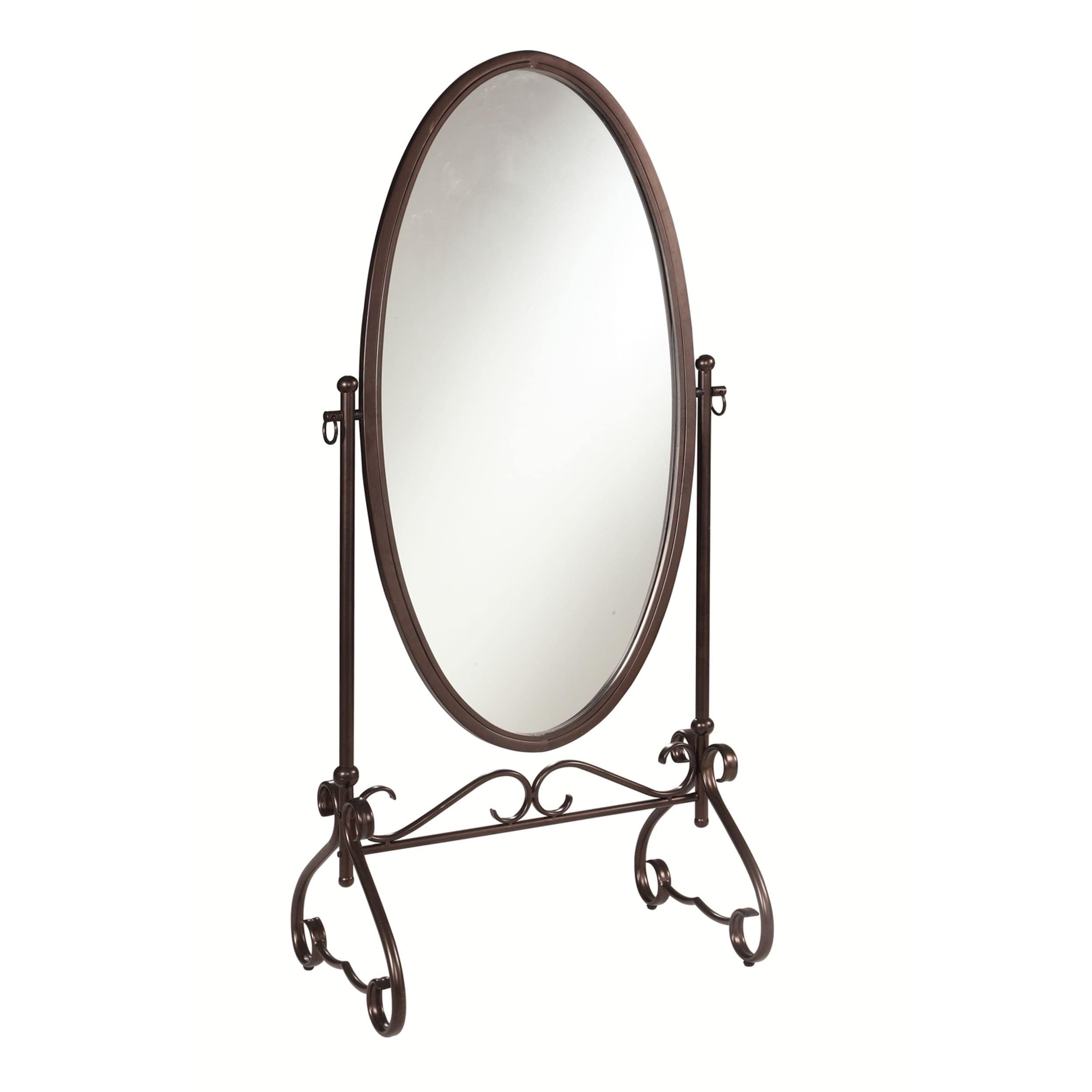 Linon Angelica 26 x 63-inch Metal Oval Cheval Mirror