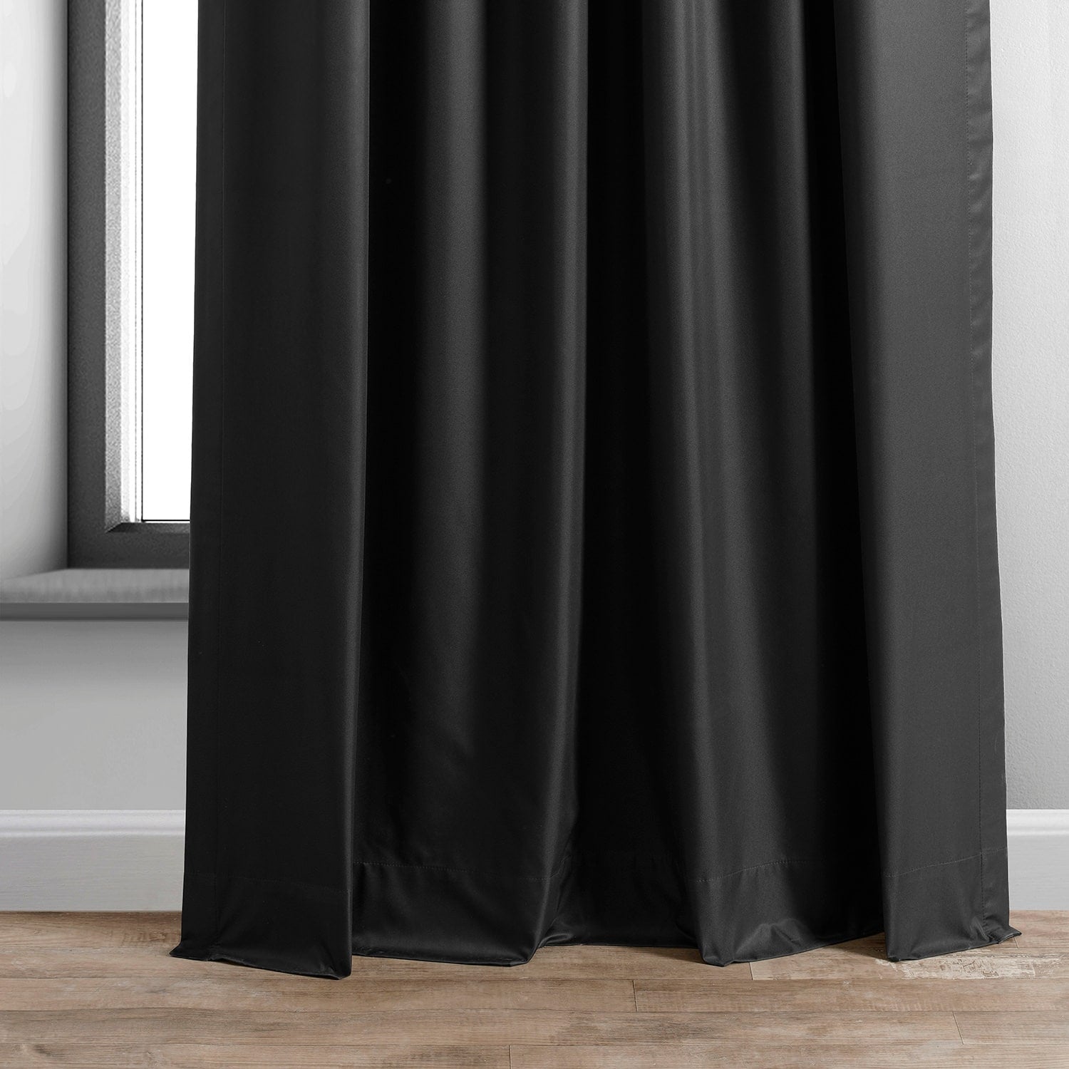 Exclusive Fabrics Essential Polyester Solid Blackout Curtains - Thermal Insulated Window Curtains Rod Pocket (Single Panel)