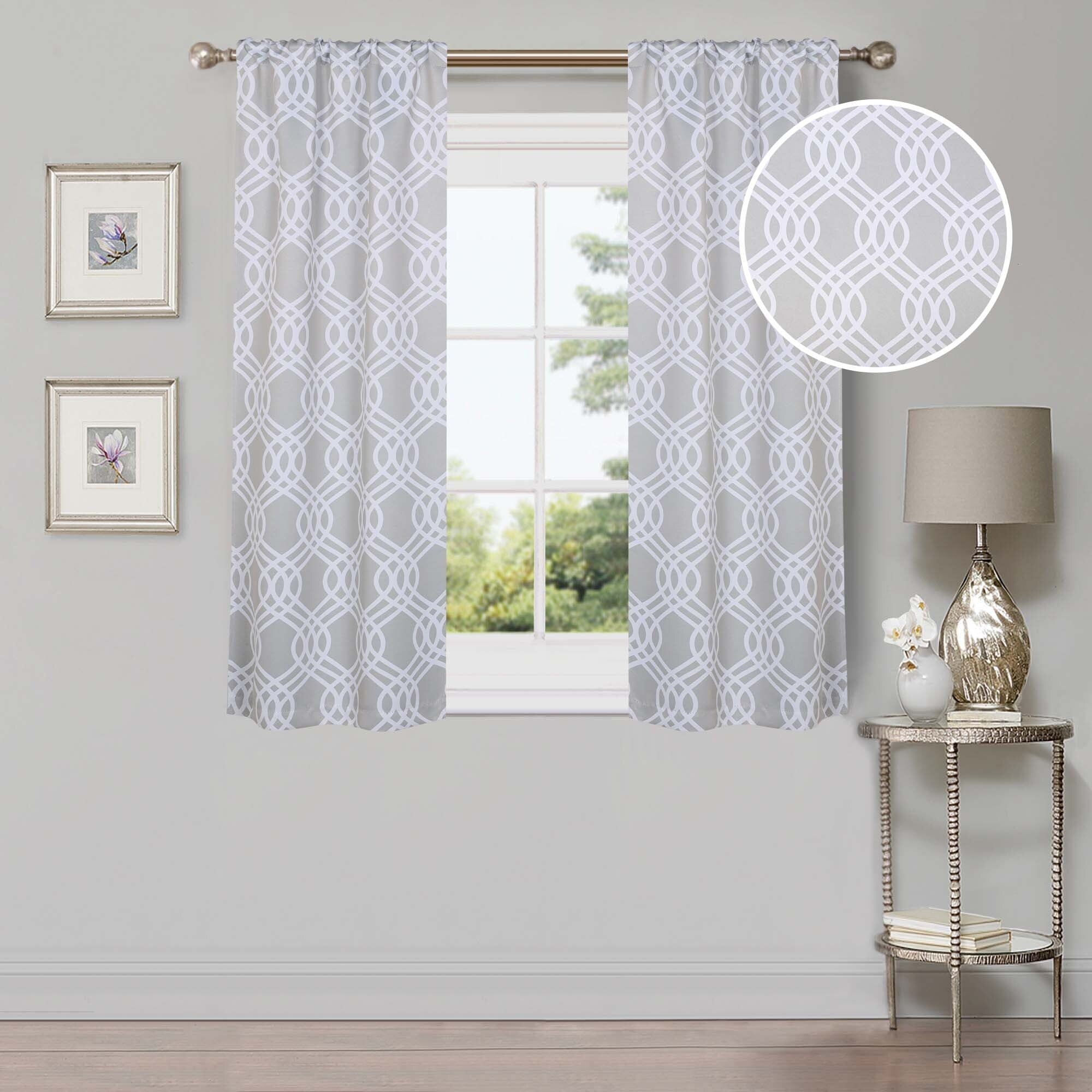 Superior Ribbon Washable Room Darkening Curtains, Set of 2 Panels