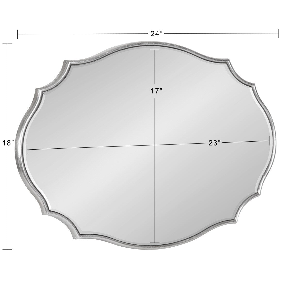 Kate and Laurel Leanna Scalloped Oval Wall Mirror