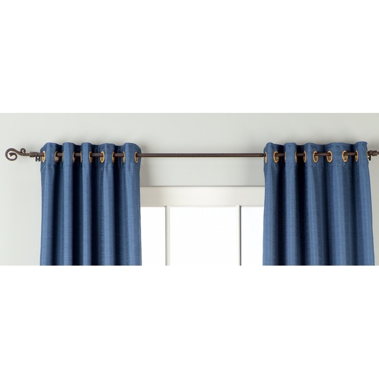 Blue Ring Top Matka Raw Silk Curtain / Drape / Panel - Piece