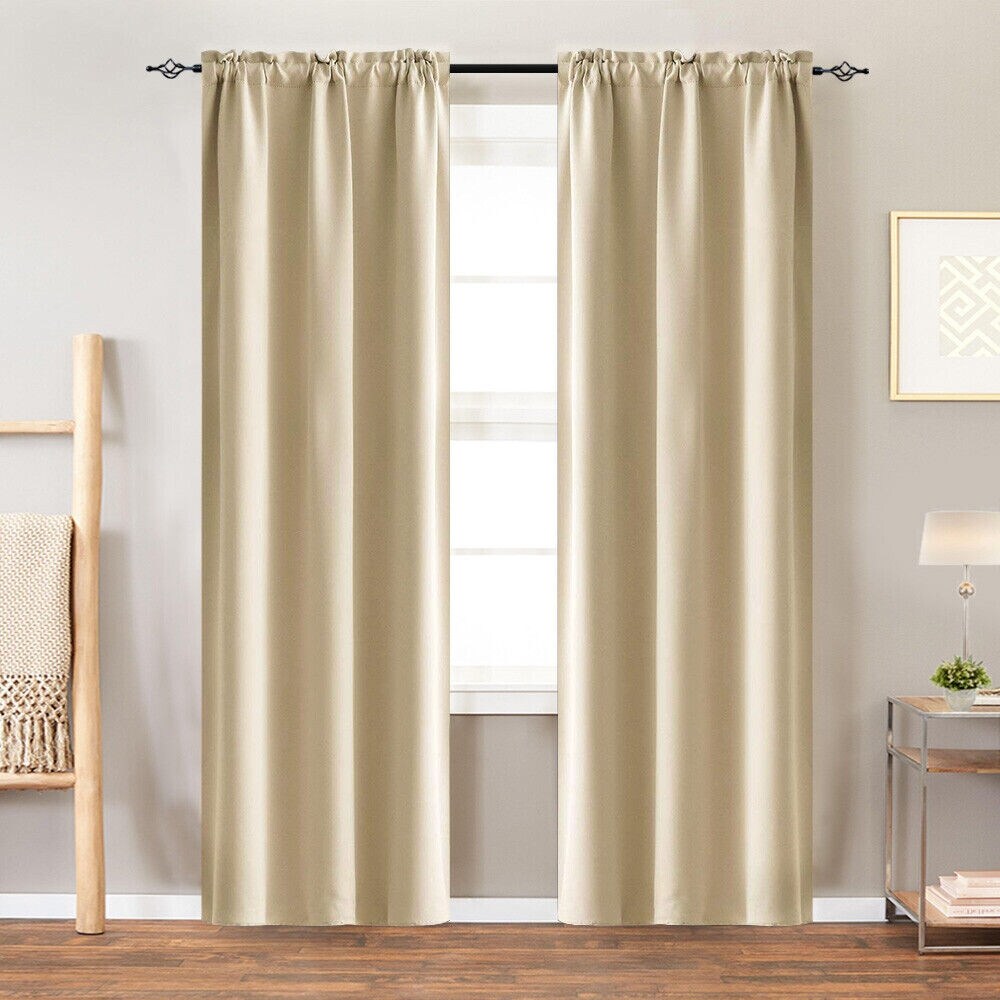 2.5 Inch Rod Pocket Blackout Curtains 2 Panels 52x72 Inch - 52x72 Inch