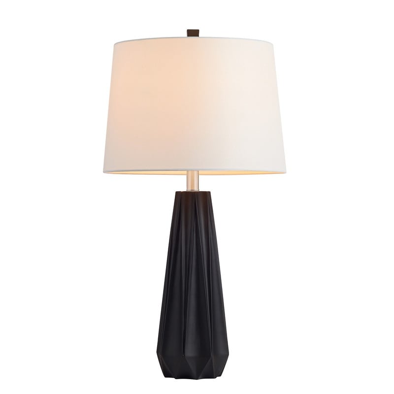 KAWOTI 27 Blue Table Lamp with Fabric Shade