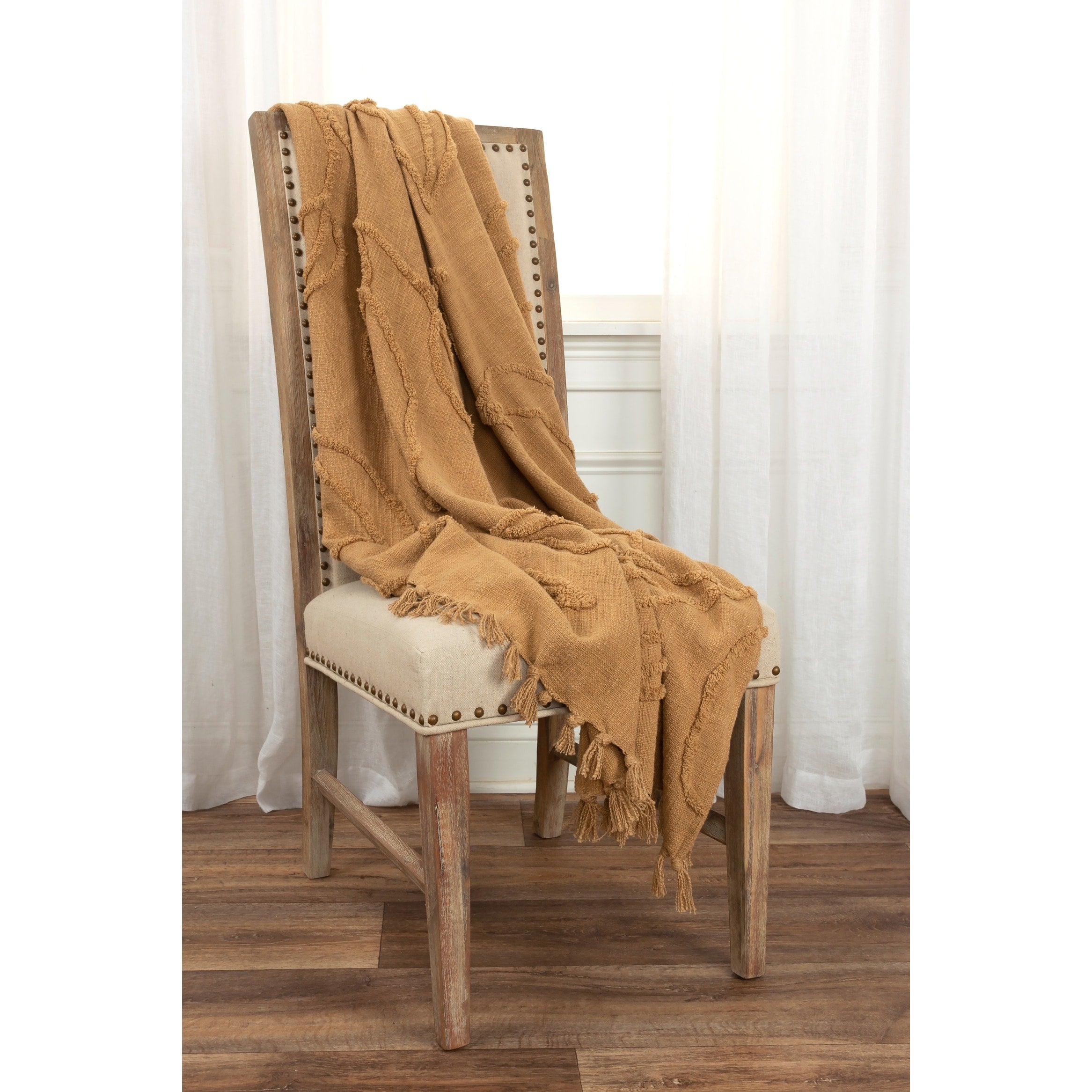 Rizzy Home Vining Botanical Textured Cotton Throw