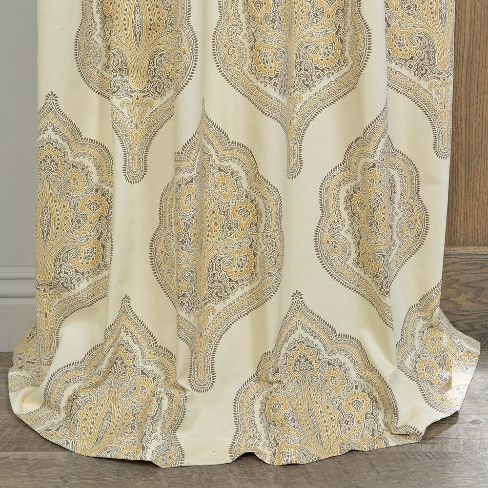 Exclusive Fabrics Arabesque Printed Cotton Twill Curtain (1 Panel)