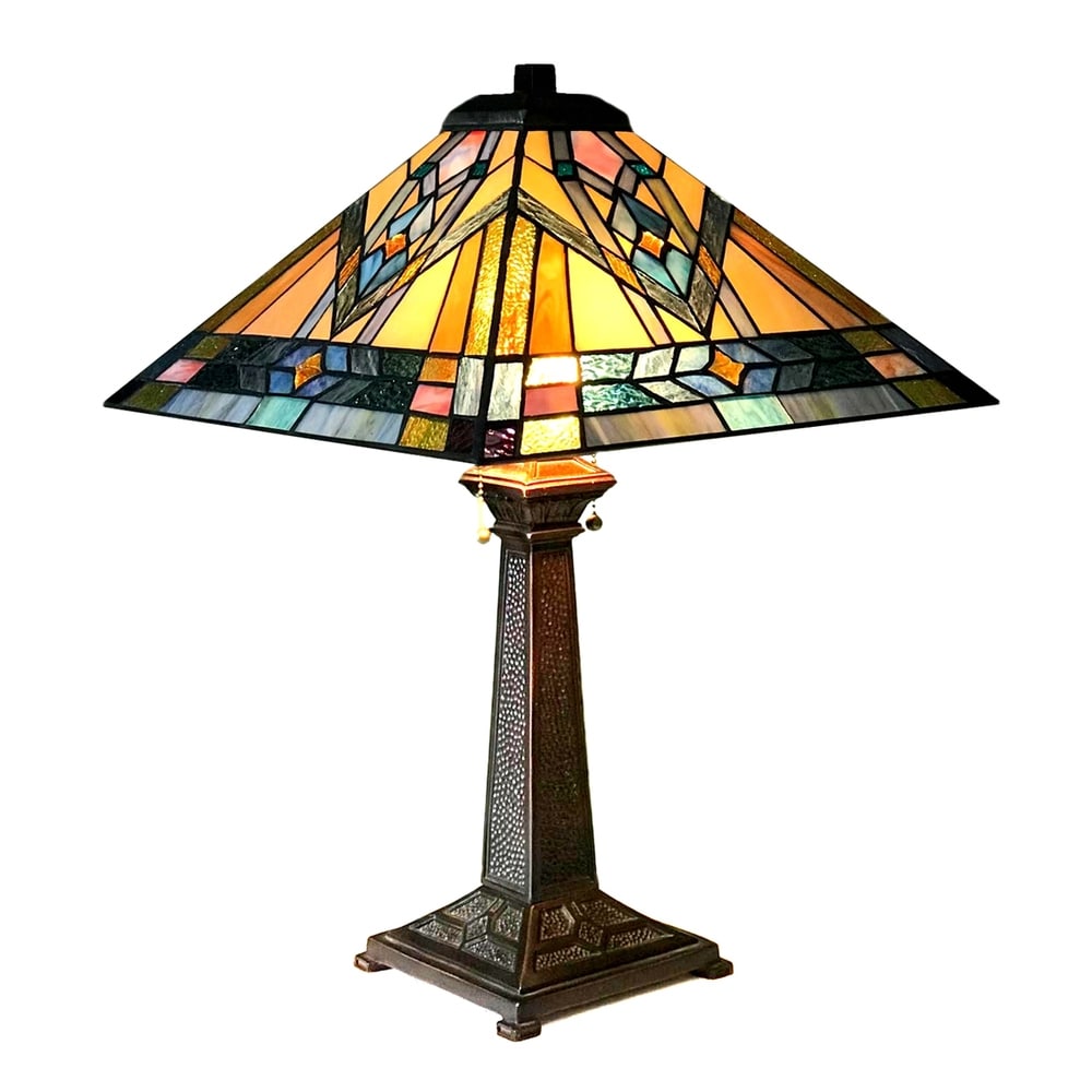 Tiffany Style 2-light Antique Bronze Table Lamp