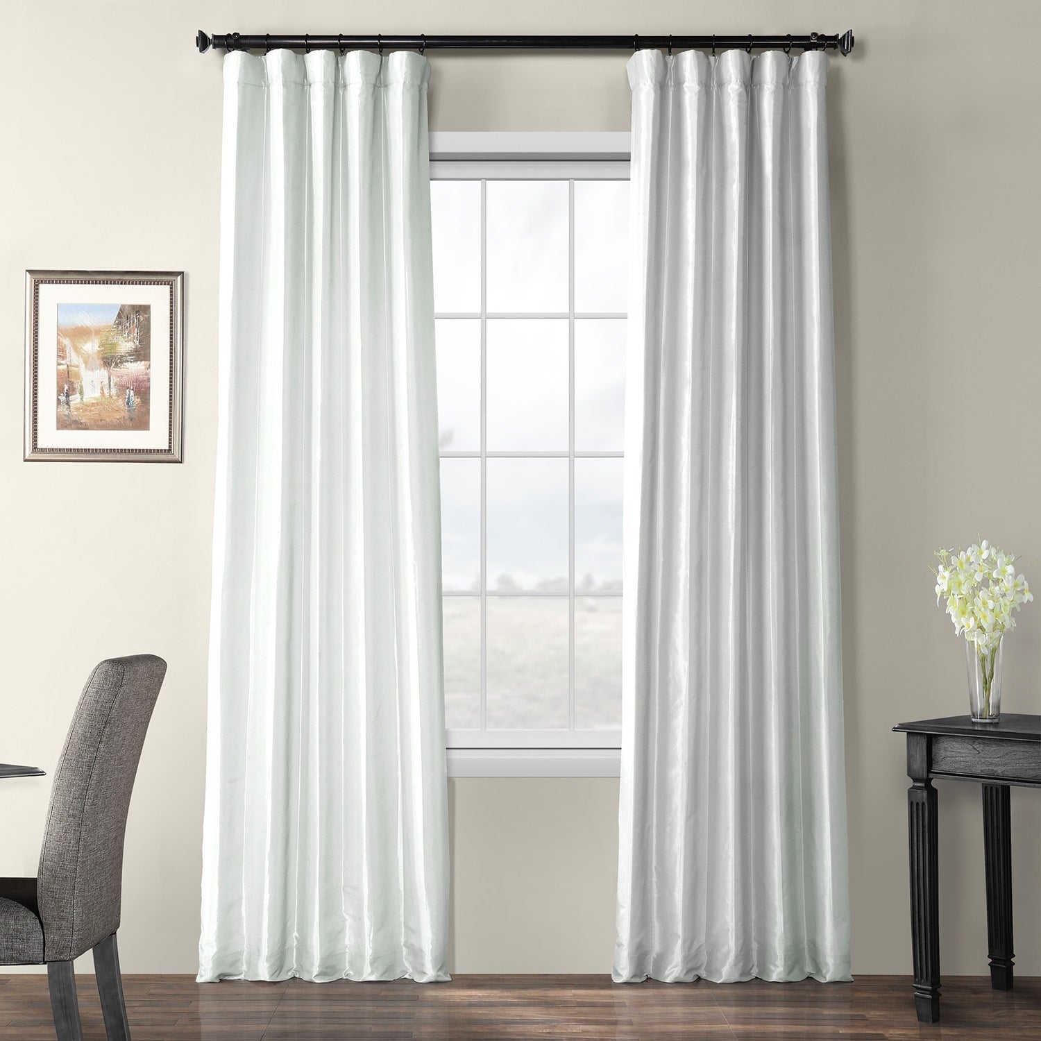 Exclusive Fabric Blackout Faux Silk Taffeta Curtain (1 Panel)