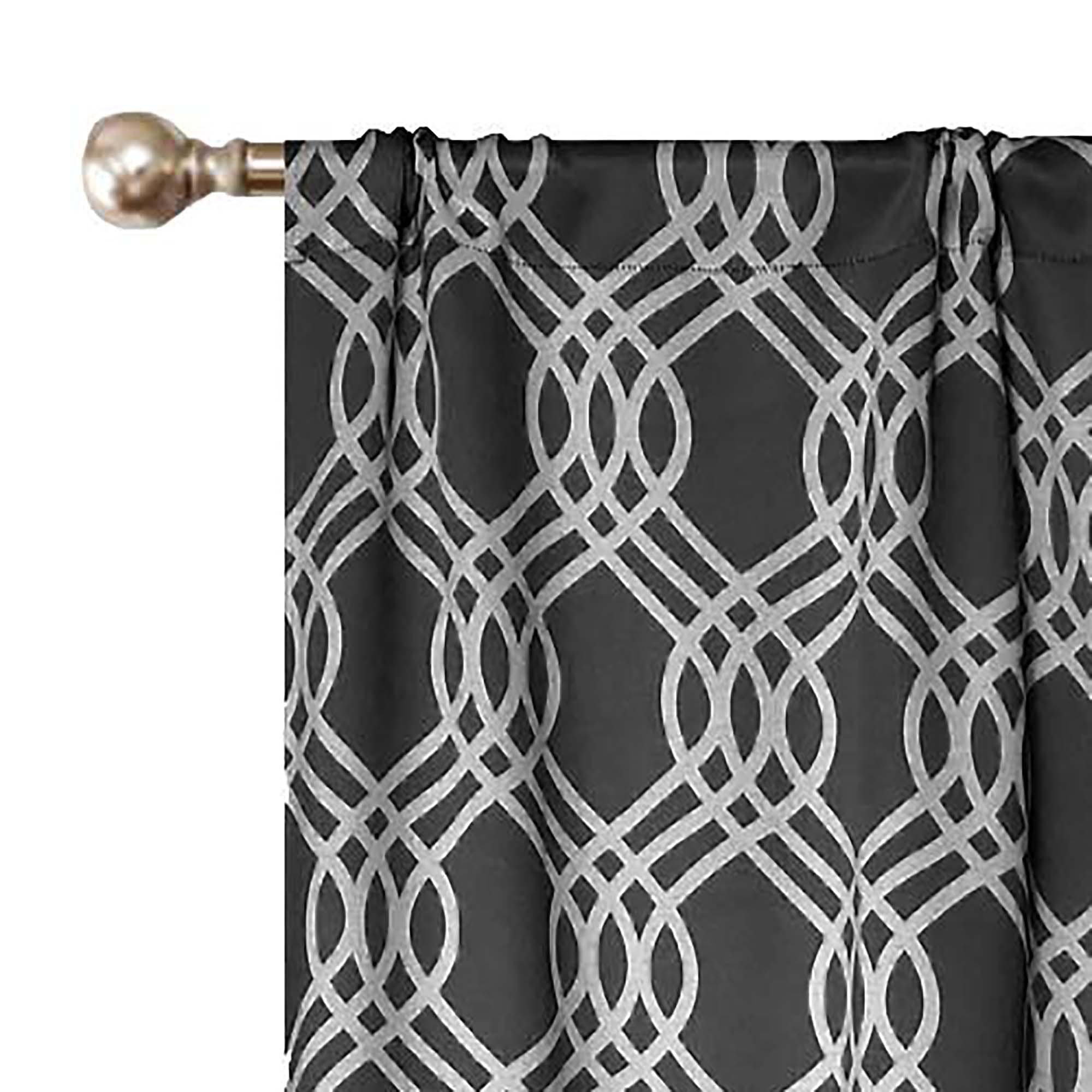 Superior Ribbon Washable Room Darkening Curtains, Set of 2 Panels