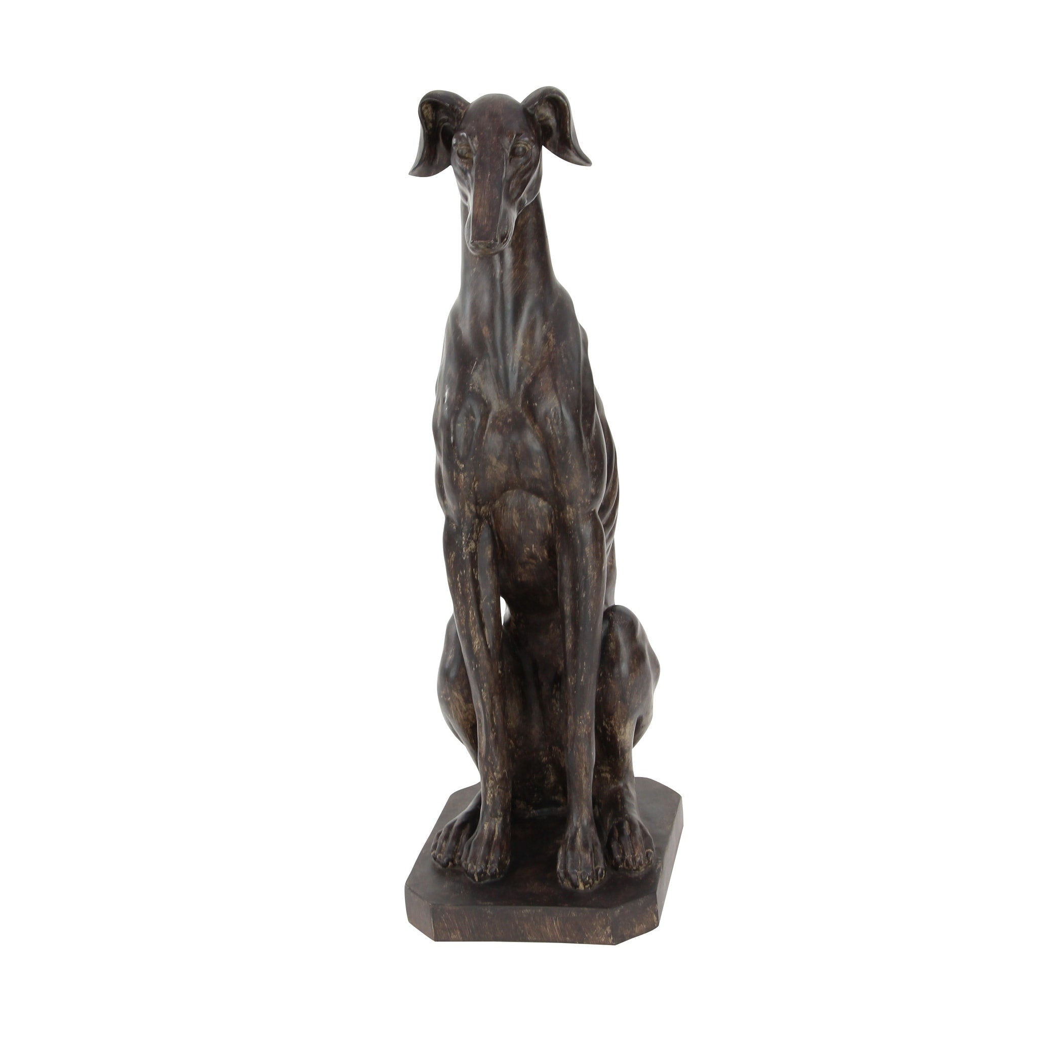 Polystone Dog Sculpture - Brown - Roche River Decor - 10W x 12L x 31H