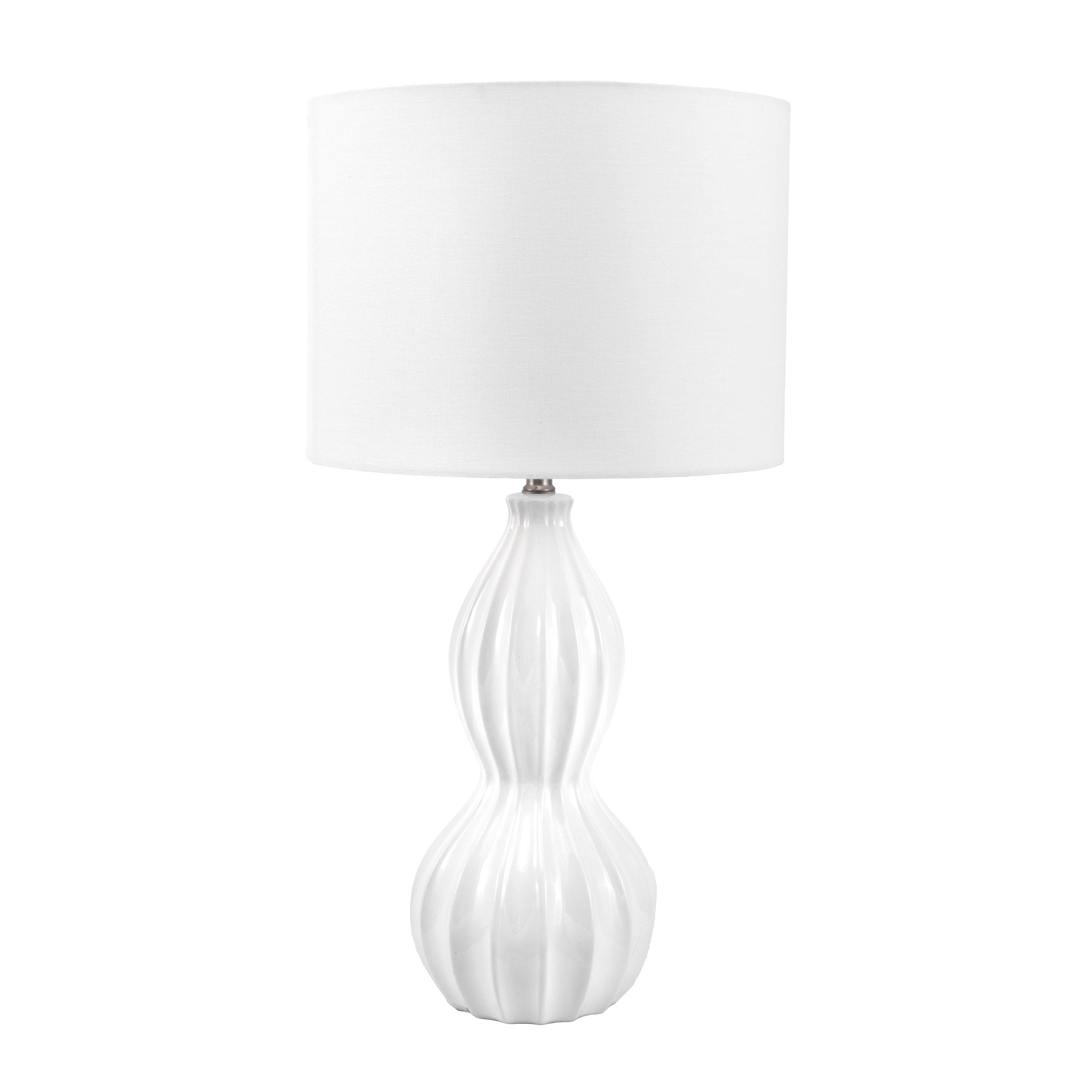 Brooklyn Rug Co 30-inch Venus Cream Ceramic Linen Shade Table Lamp - 15W x 15D x 30H