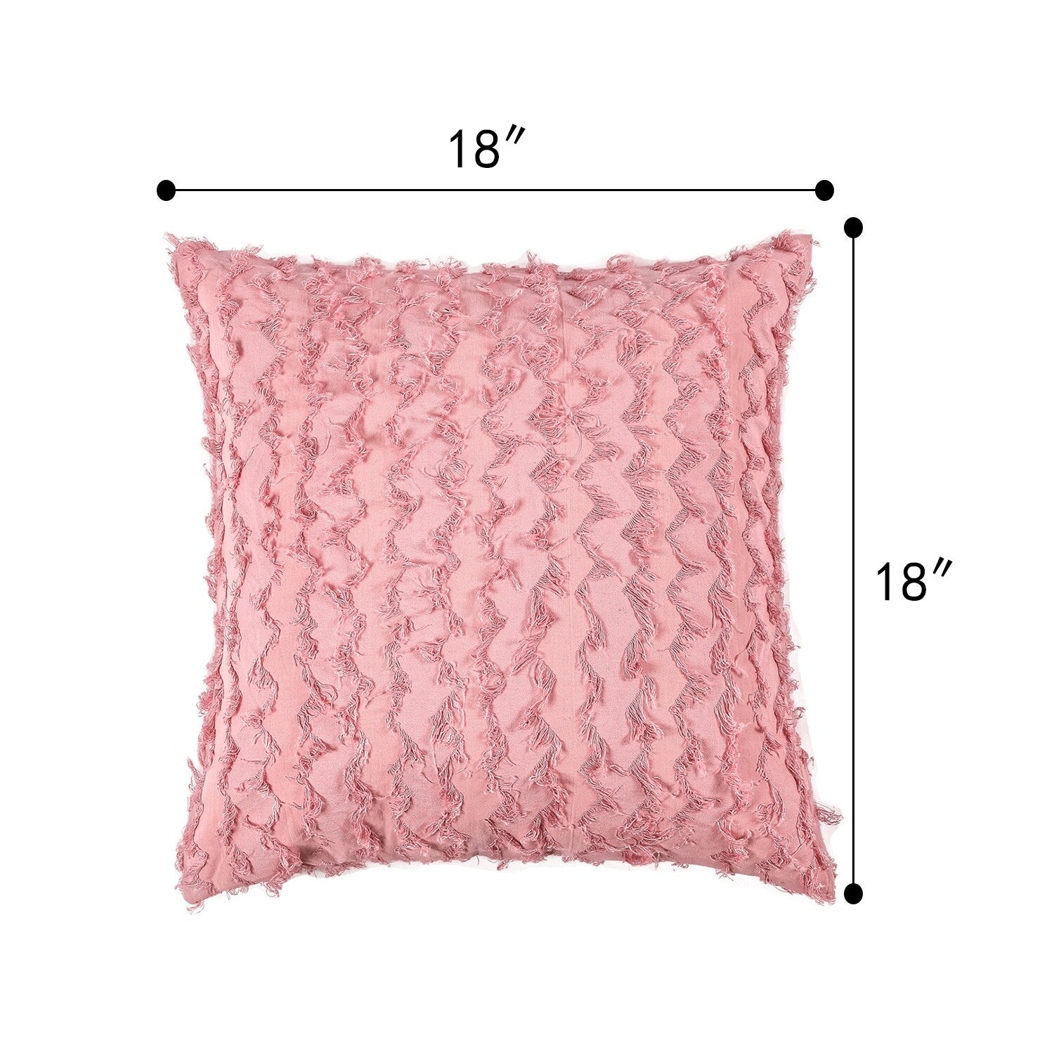 Adeco Set of 2 Square Pink Decorative Throw Pillow Covers