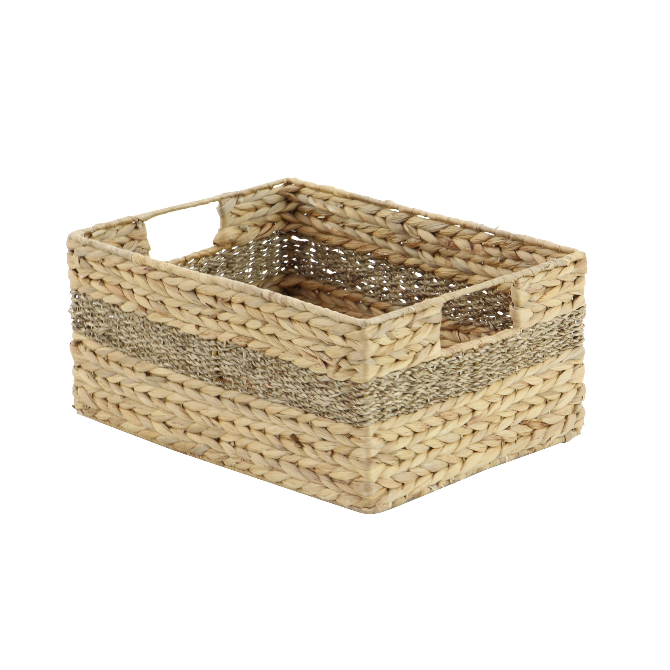 Seagrass Handmade Storage Basket with Handles - Set of 4 Light Brown - Roche River Decor - 12W x 16L x 7H