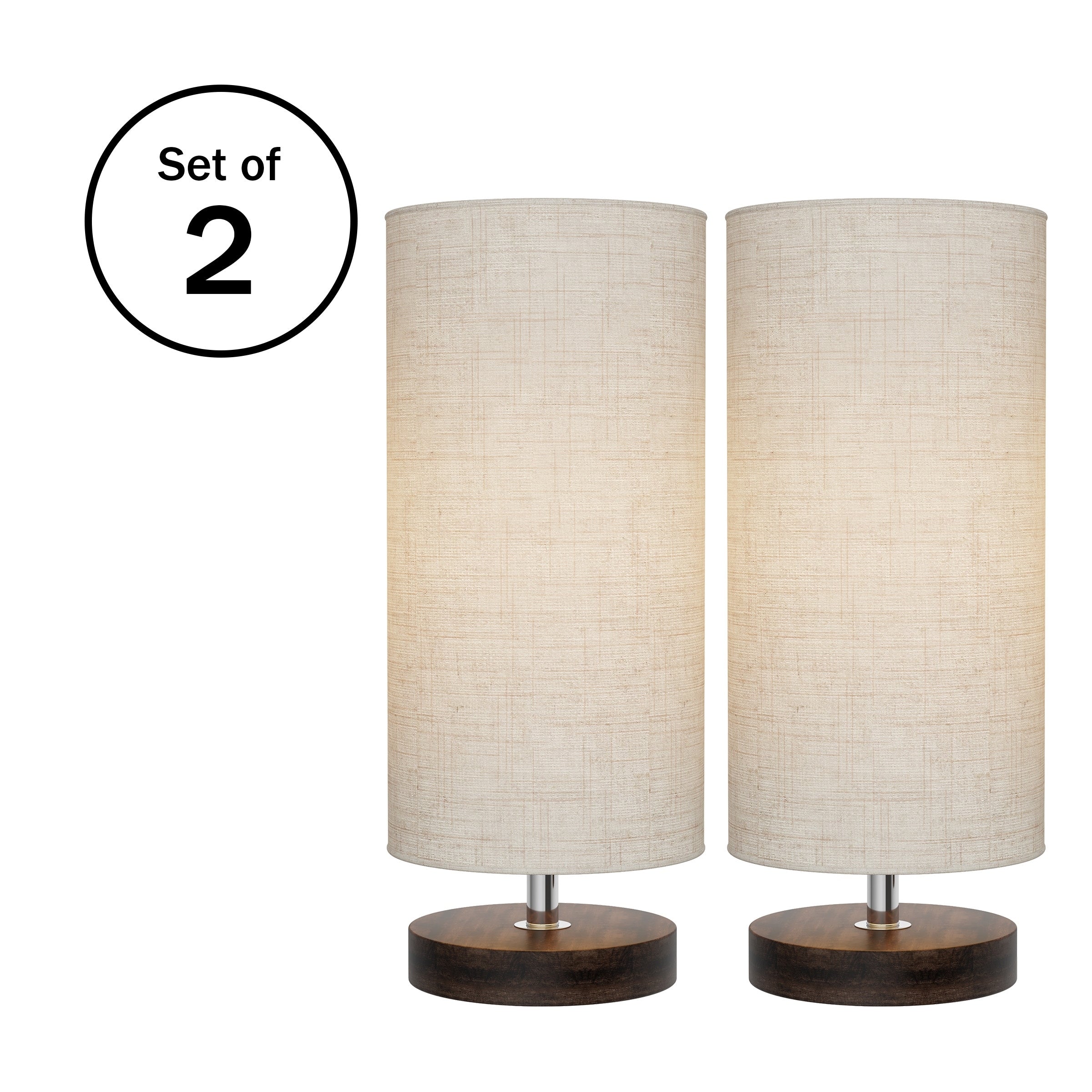 Lavish Home Cylinder Table Lamp with LED Bulb