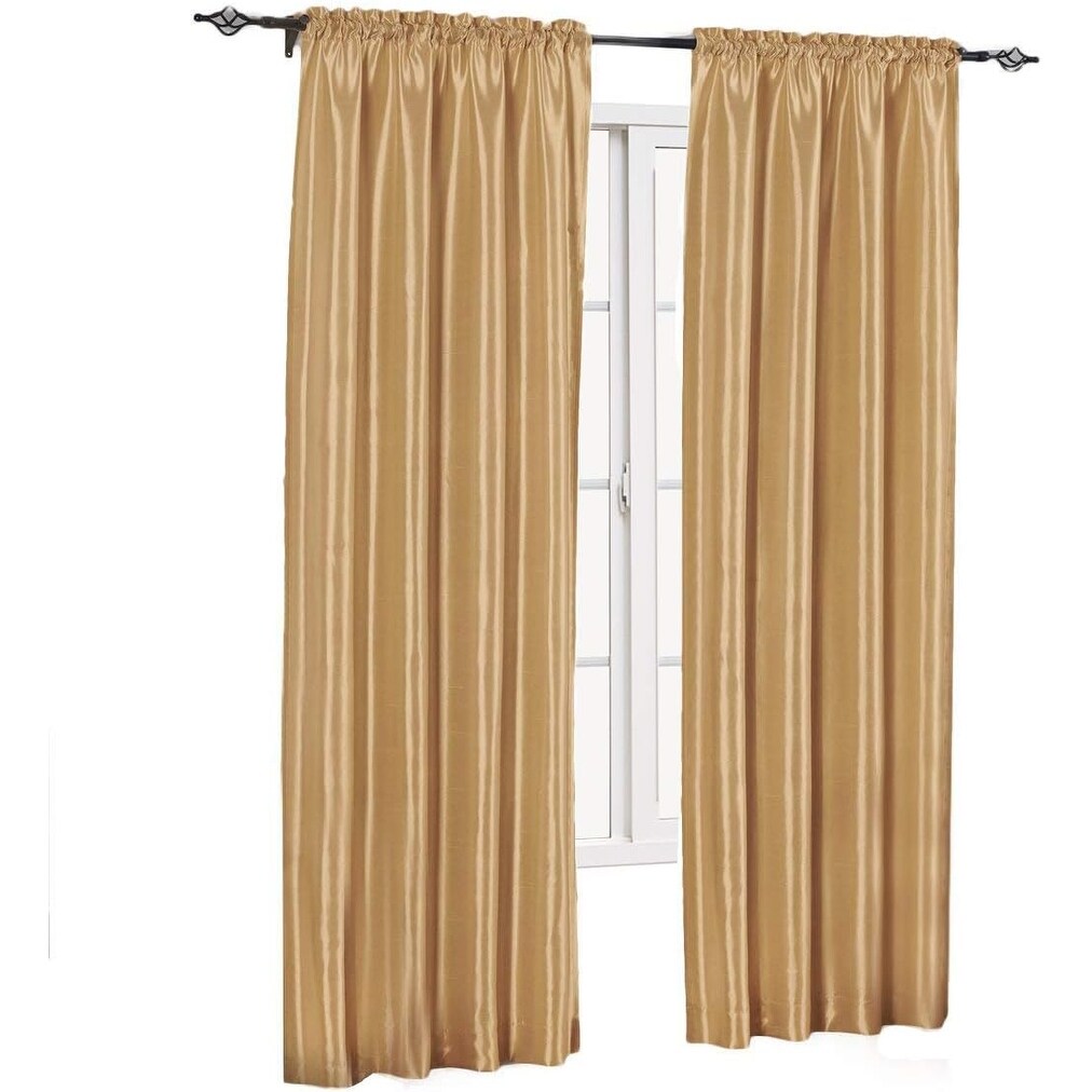 2Pcs Elegant Silk Curtain Panels 42x108 Inch