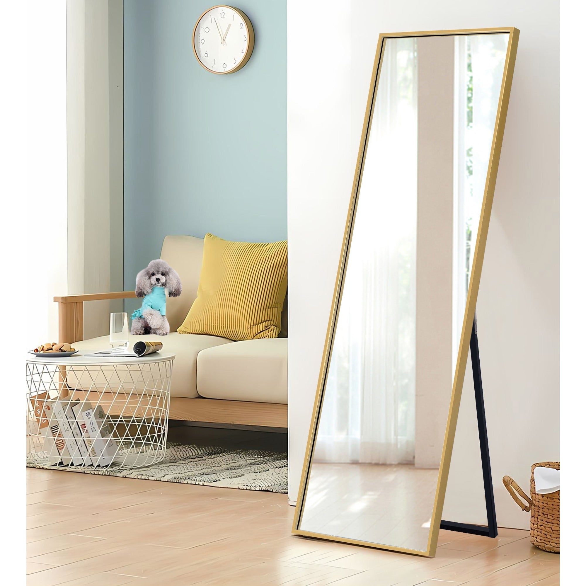 Rectangle Metal Floor Mirror - N/A