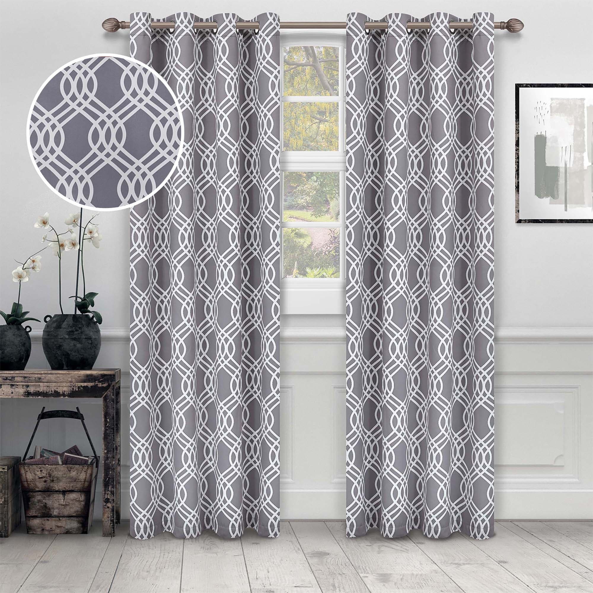 Superior Ribbon Washable Room Darkening Curtains, Set of 2 Panels