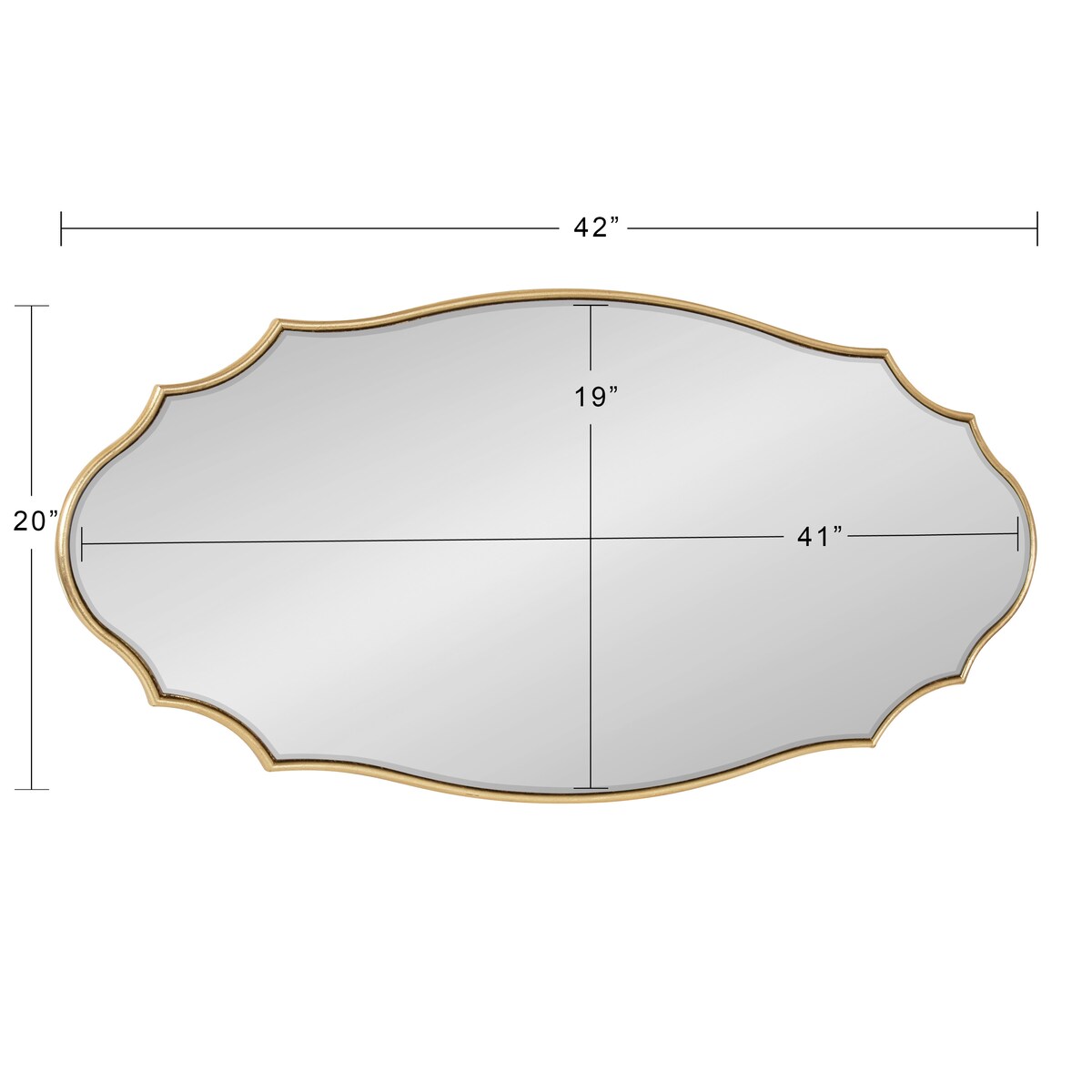 Kate and Laurel Leanna Scalloped Oval Wall Mirror