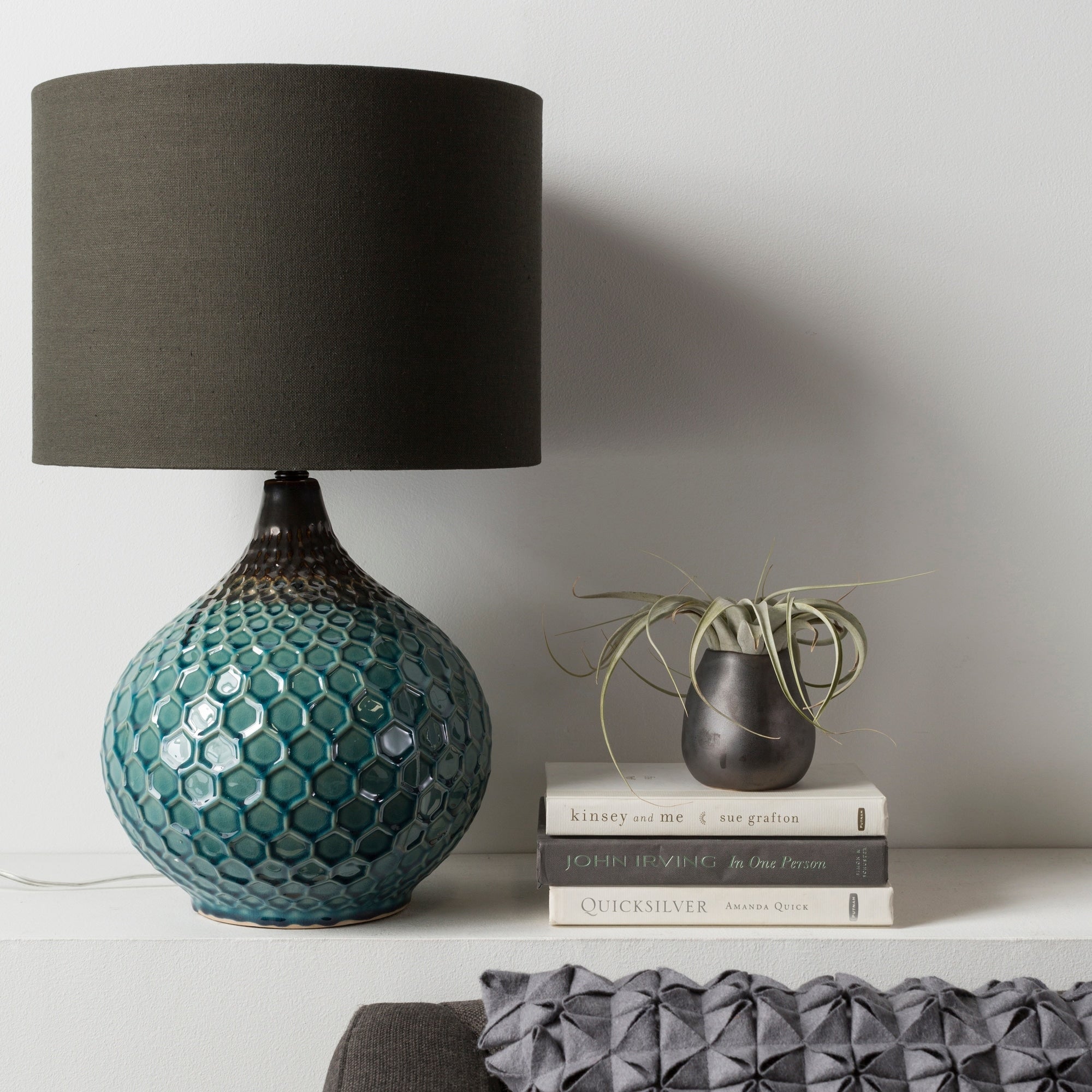 Livabliss Rustic Emma Table Lamp with Glazed Ceramic Base