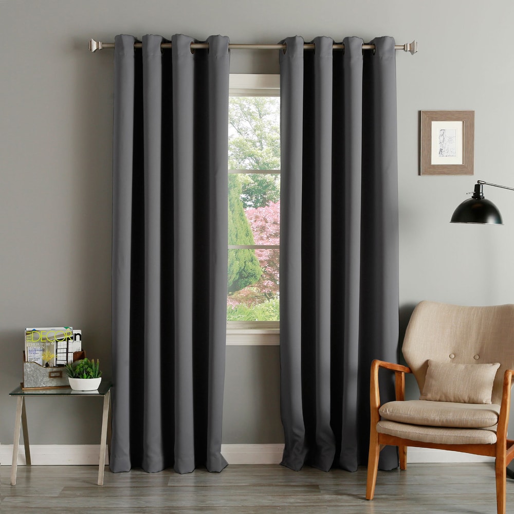 Aurora Home Grommet Top Thermal Insulated 96-inch Blackout Curtain Panel Pair - 52 x 96 - 52 x 96