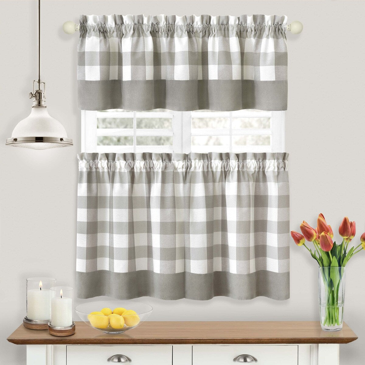 Hunter Window Curtain Tier Pair and Valance Set