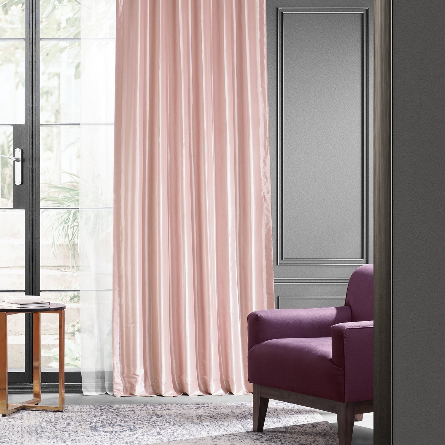 Exclusive Fabric Blackout Faux Silk Taffeta Curtain (1 Panel)