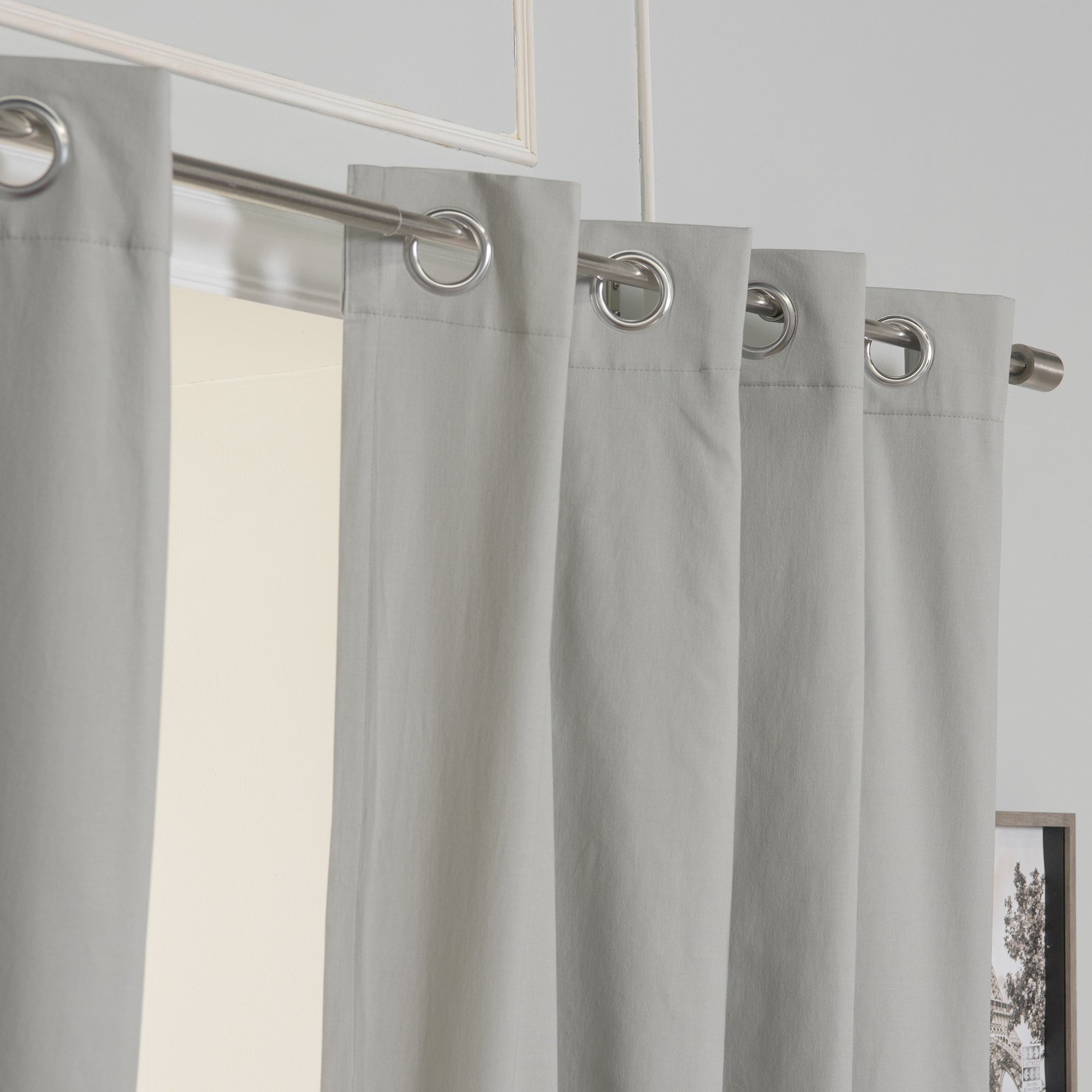 Aurora Home Solid Cotton Blend Blackout Curtain Set of 2