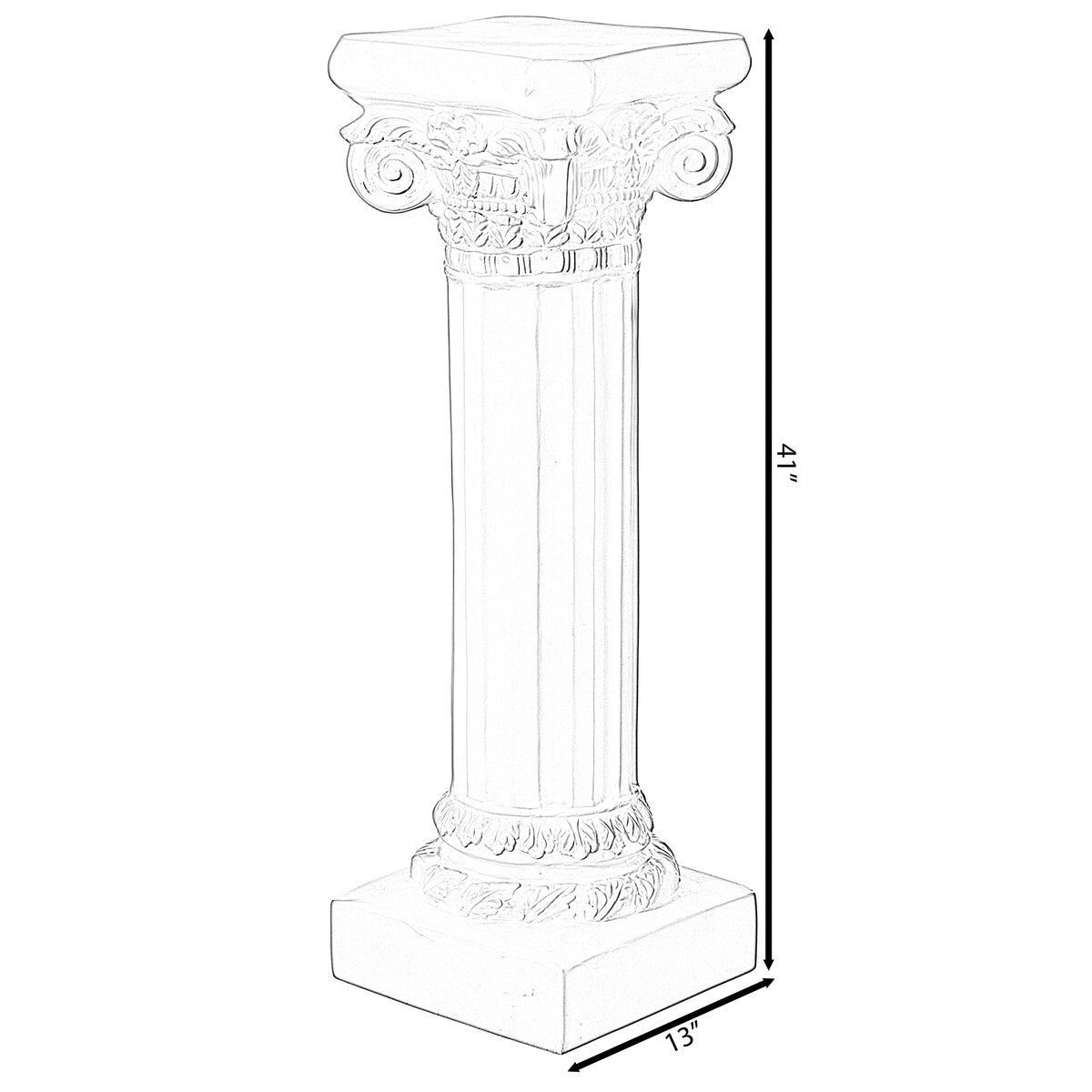 Fiberglass White Plinth Roman Style Column Ionic Piller Pedestal Vase Stand , Living Room, or Dining Room Decor