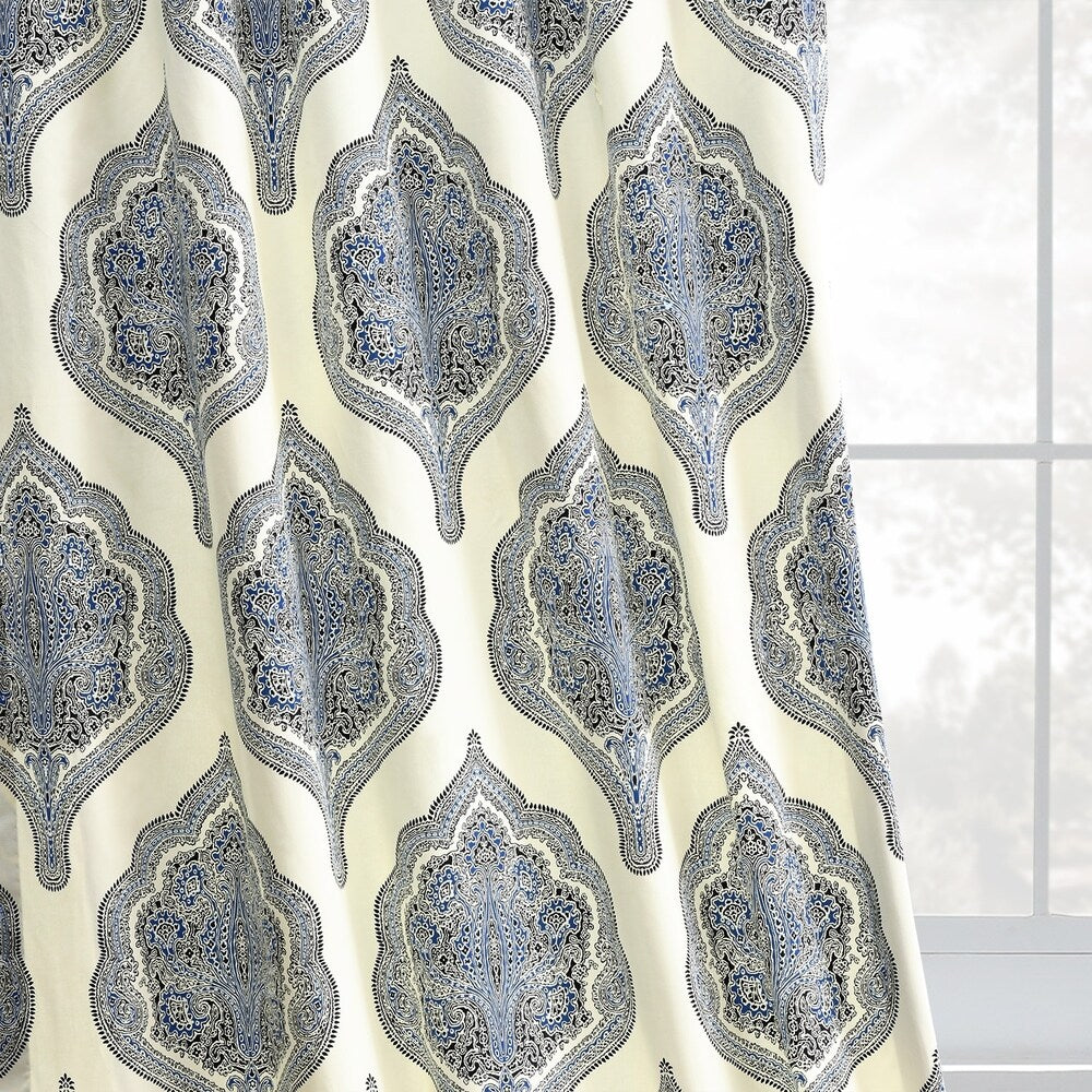 Exclusive Fabrics Arabesque Printed Cotton Twill Curtain (1 Panel)