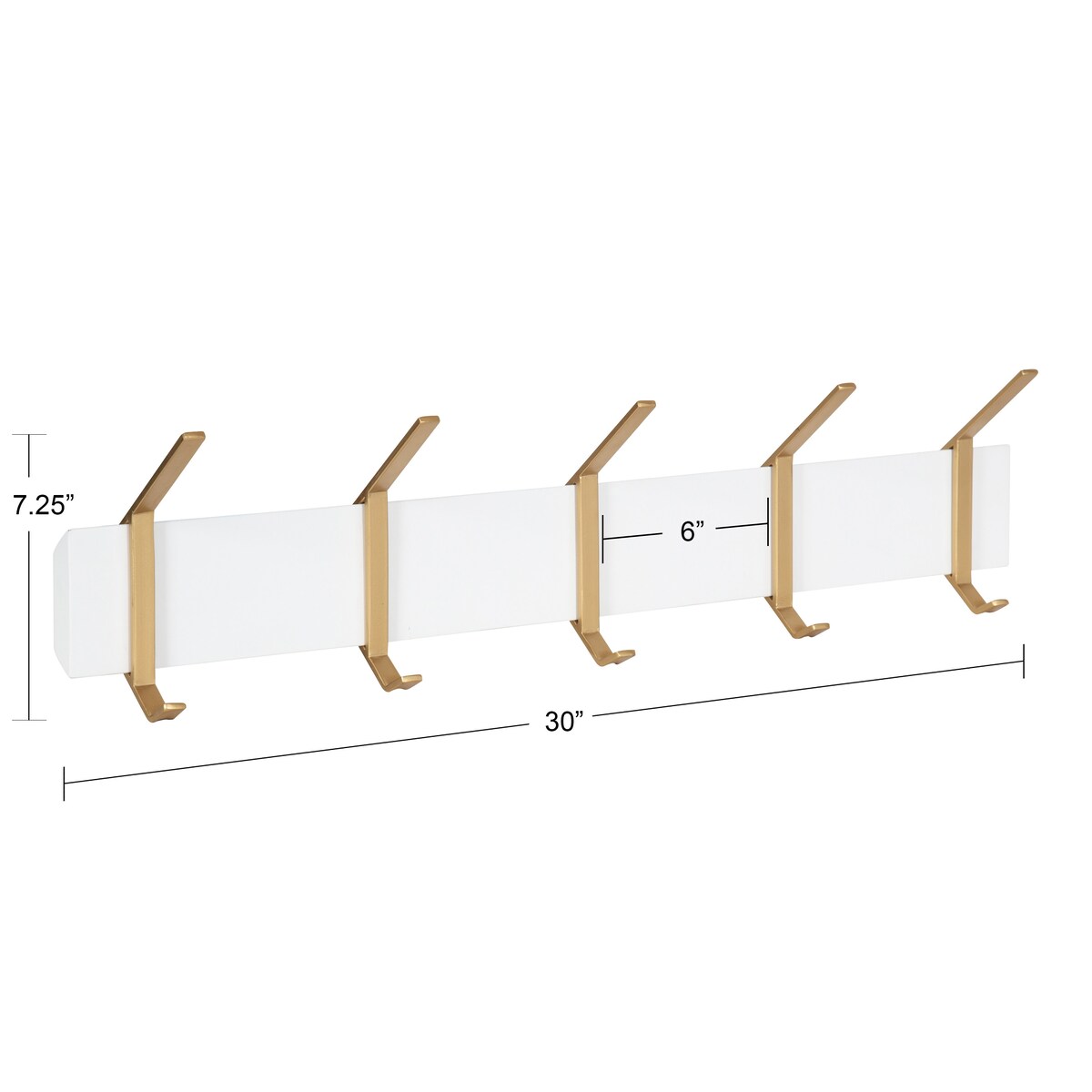 Kate and Laurel Rossmore Modern 5 Hook Shelf - 5 Hooks